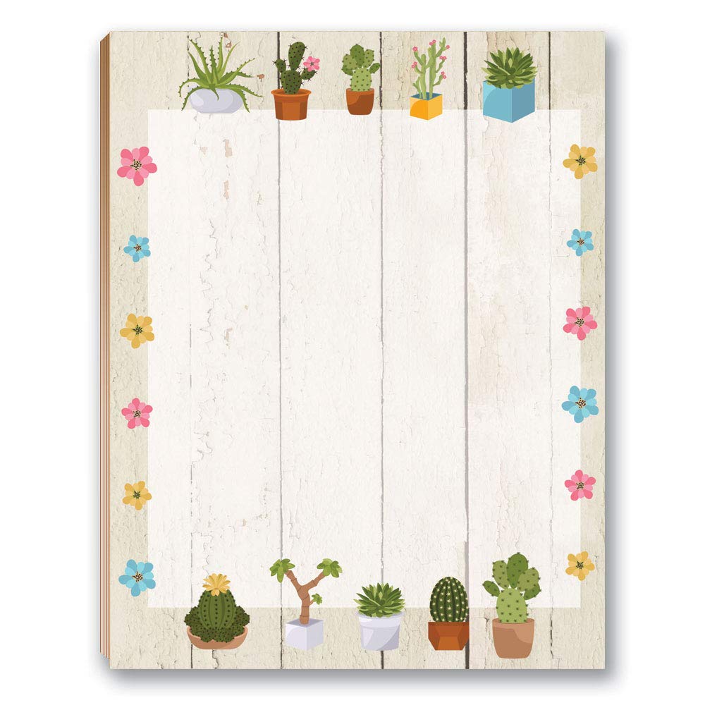 Stonehouse Collection Cactus Notepads - 4 Pack Assorted Succulent To-Do List Notepads for Office, School & Home Organization - Cute Plant-Themed Memo Pads for Planning, Gifts & Productivity
