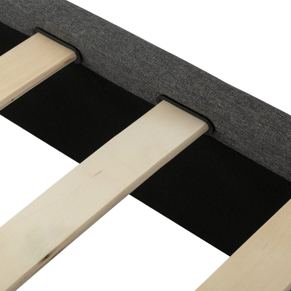 Alexandra Single Bed Frame - Dark Grey Wooden Platform Bed Base with Sturdy Support | Perfect for Kids Rooms, Guest Beds & Small Spaces