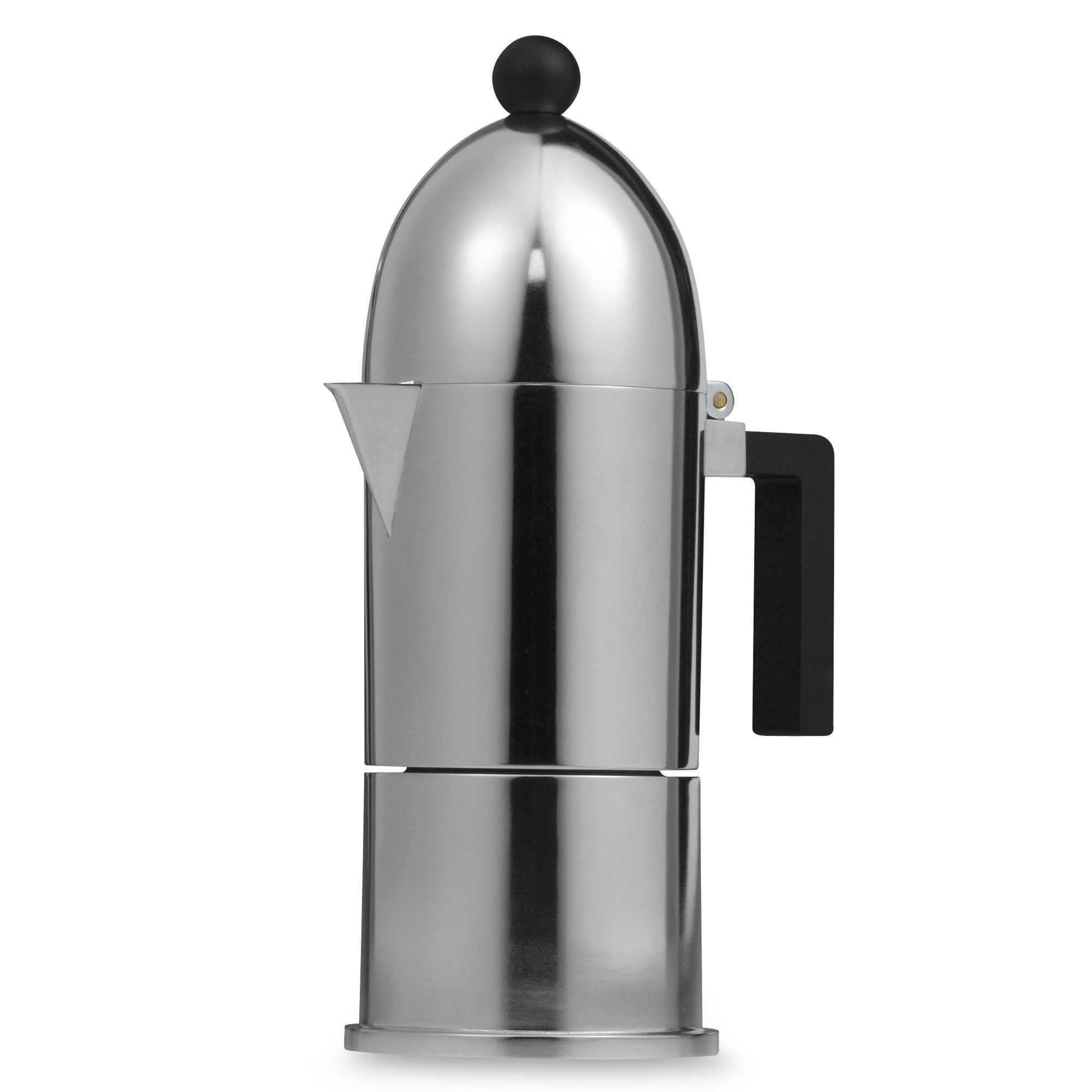 Alessi La Cupola 6-Cup Stovetop Espresso Maker - Italian Moka Pot for Rich Coffee at Home, Camping & Office Use