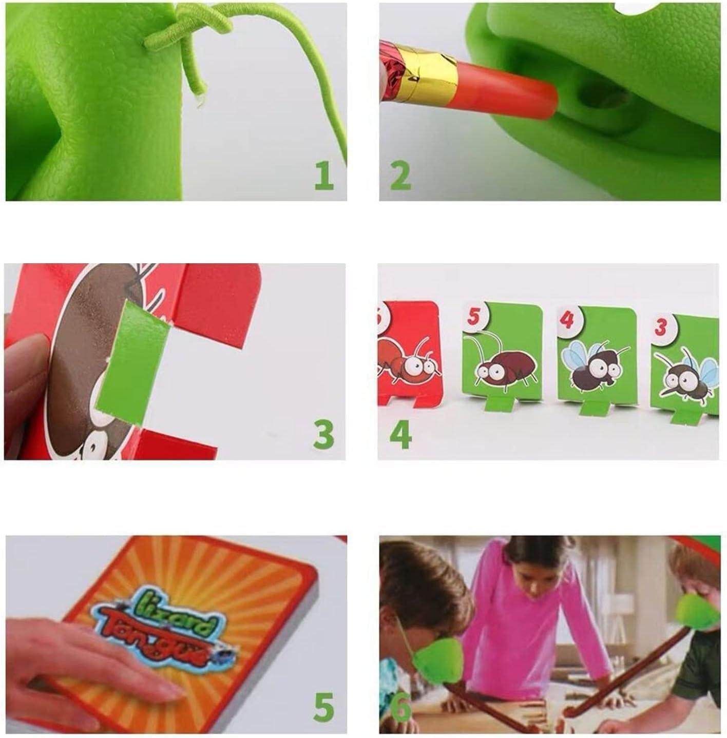 Frog Tongue Game with Blowing Air - Fun Chameleon & Lizard Tongue Party Game Set - Includes Frog Mask & Blow Tongue - Exciting Multiplayer Family Game for Kids & Adults - Perfect for Birthday Parties, Family Gatherings & Indoor Playtime