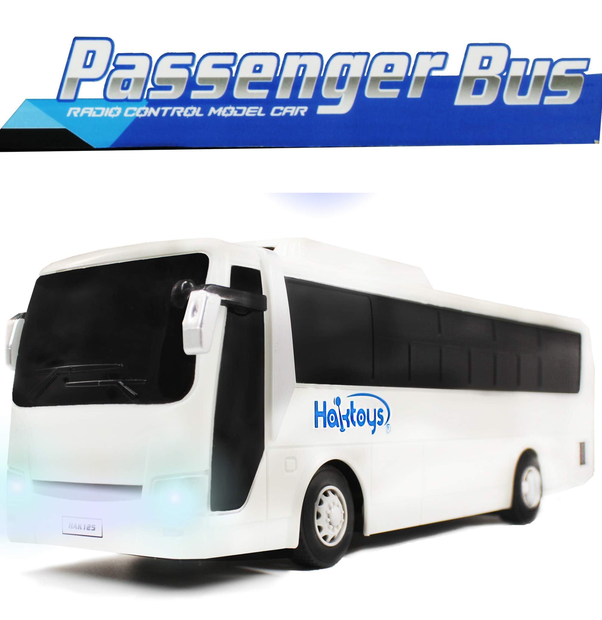 Haktoys RC Remote Control Bus - High Speed Radio Control Toy Vehicle with LED Headlights & Taillights | Perfect Gift for Kids, Boys & Girls | Indoor & Outdoor Play, Birthday Party, Christmas Present