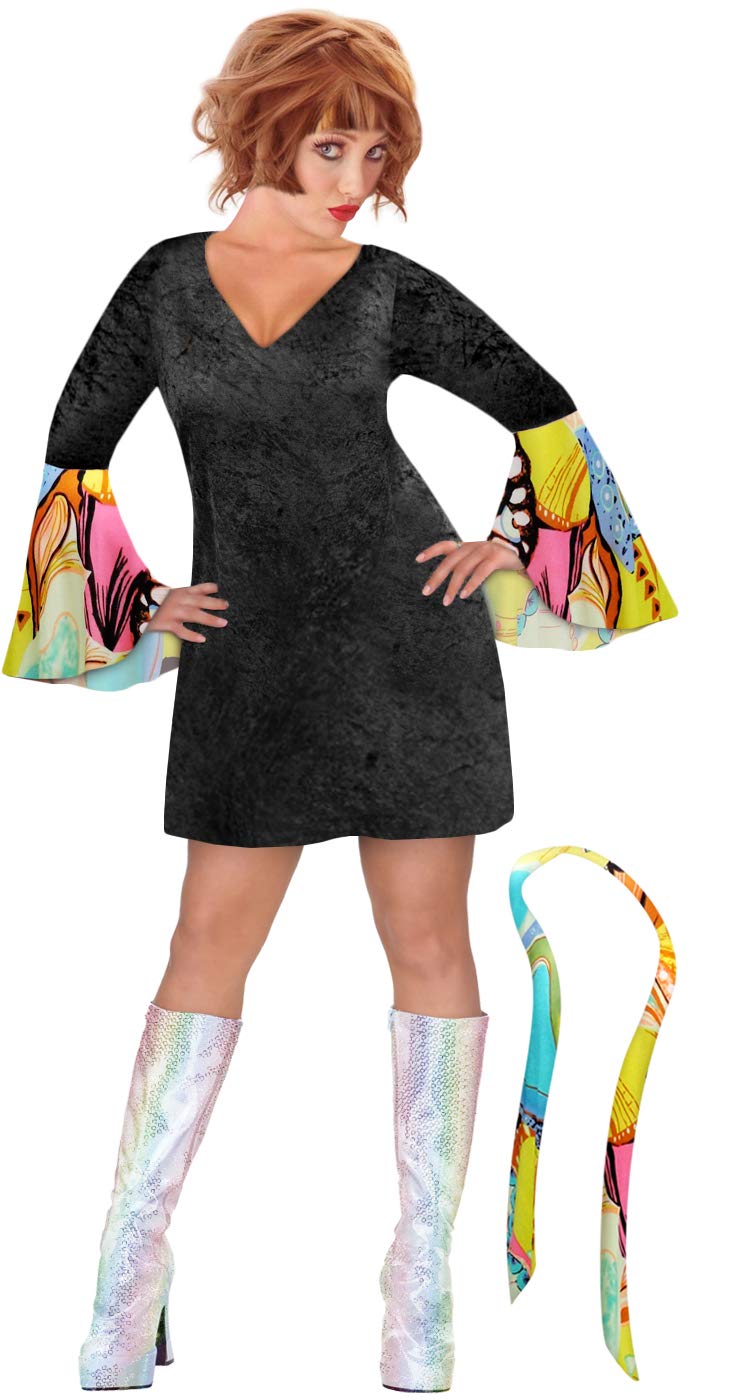 Sanctuarie Designs Rhapsody CV Gogo Dancer Plus Size Halloween Costume - Sexy 60s Retro Outfit for Women, Burlesque & Theme Party Wear