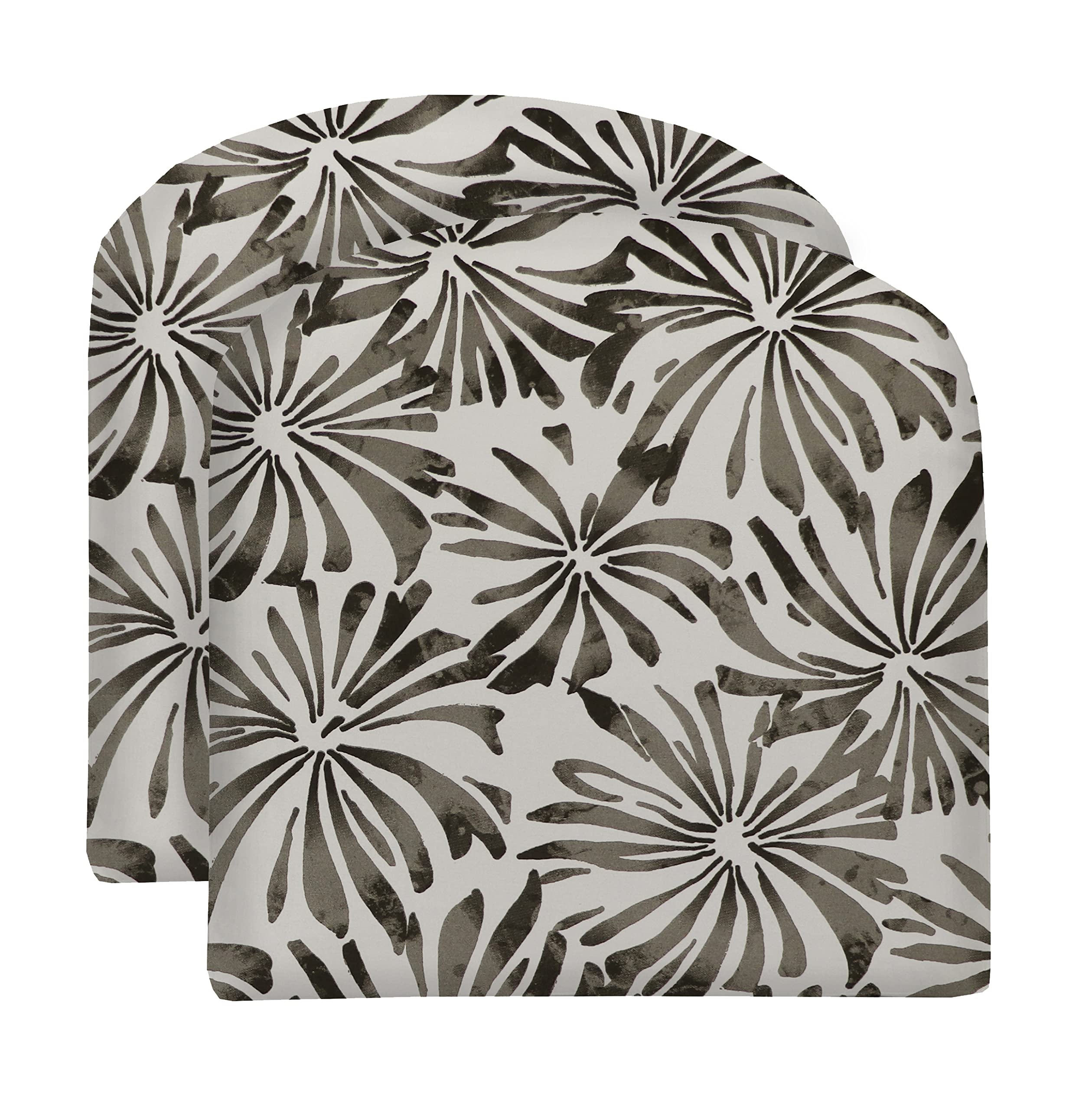 RSH DECOR: 2-Pack U-Shaped Foam Wicker Seat Cushions 19x19 Inch - Water-Resistant Spun Fabric for Patio Furniture - Aria Matte Grey - Perfect for Outdoor Chairs, Garden Benches & Poolside Lounging