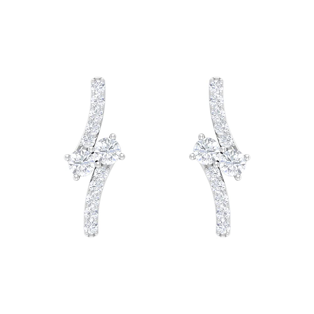 0.50 CT Minimalist Diamond Stud Earrings for Women - 14K Solid Gold April Birthstone Jewelry - Simple & Elegant Everyday Wear, Gift for Her, Anniversary & Special Occasions