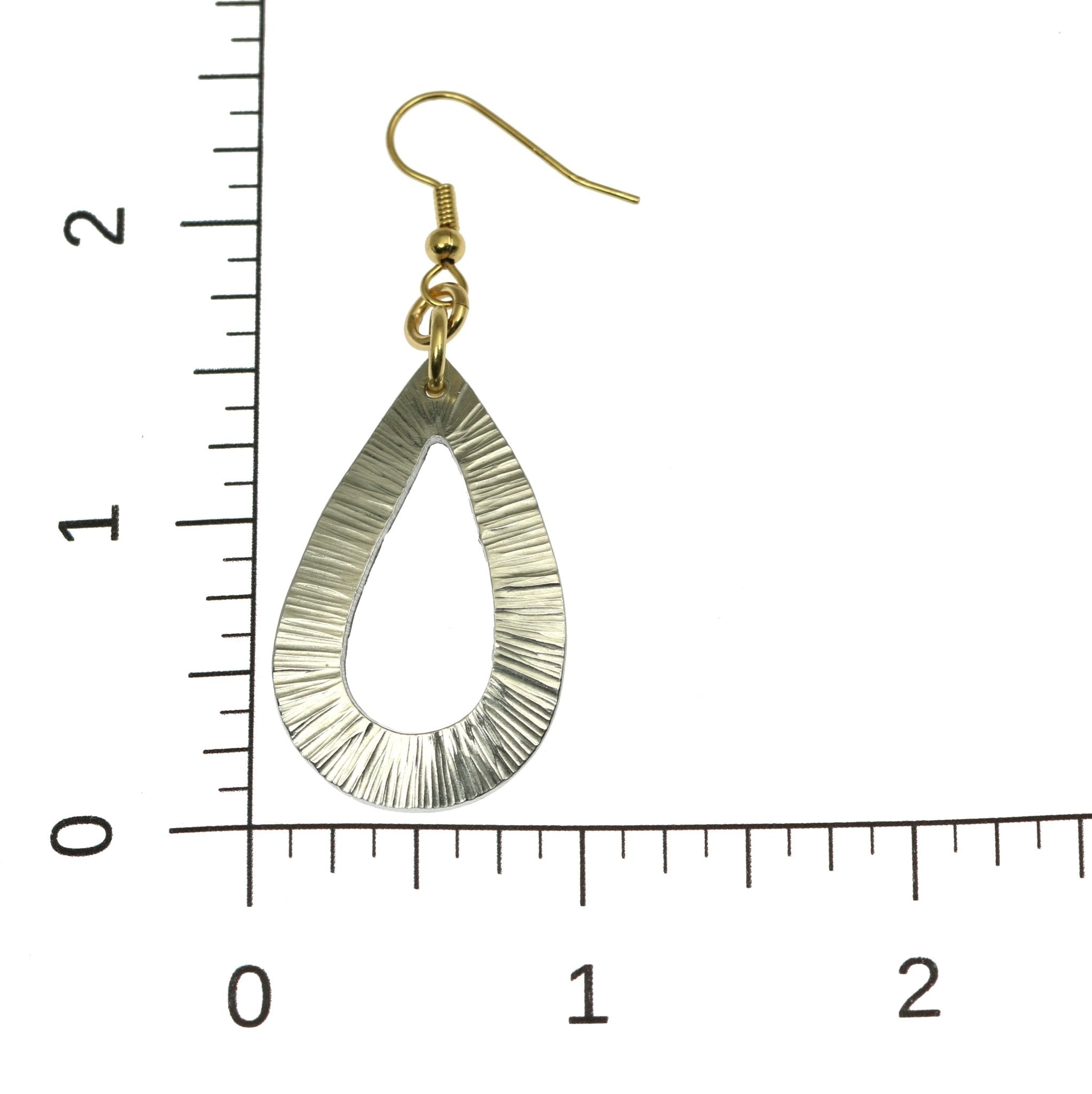Chased Aluminum Open Teardrop Earrings - Lightweight Dangle Earrings for Women, Boho Chic Jewelry for Everyday Wear | Perfect for Parties, Weddings & Casual Outfits