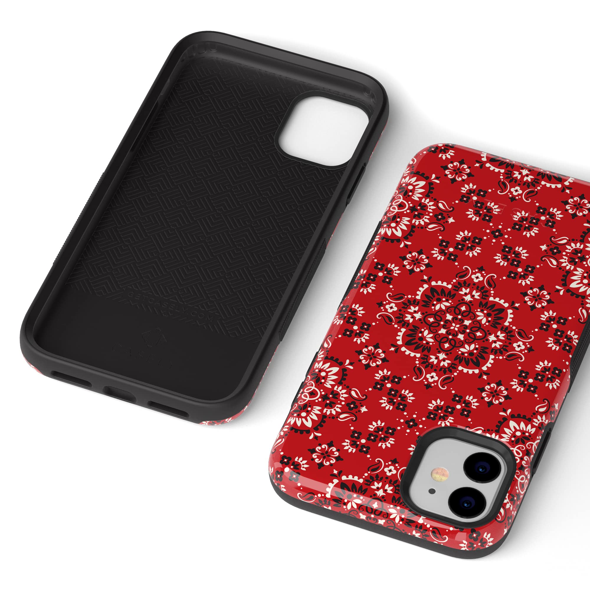 Casely iPhone 11 Case with Red Bandana Print - Stylish Protective Cover for iPhone 11 - Perfect for Music Lovers & Concert Goers