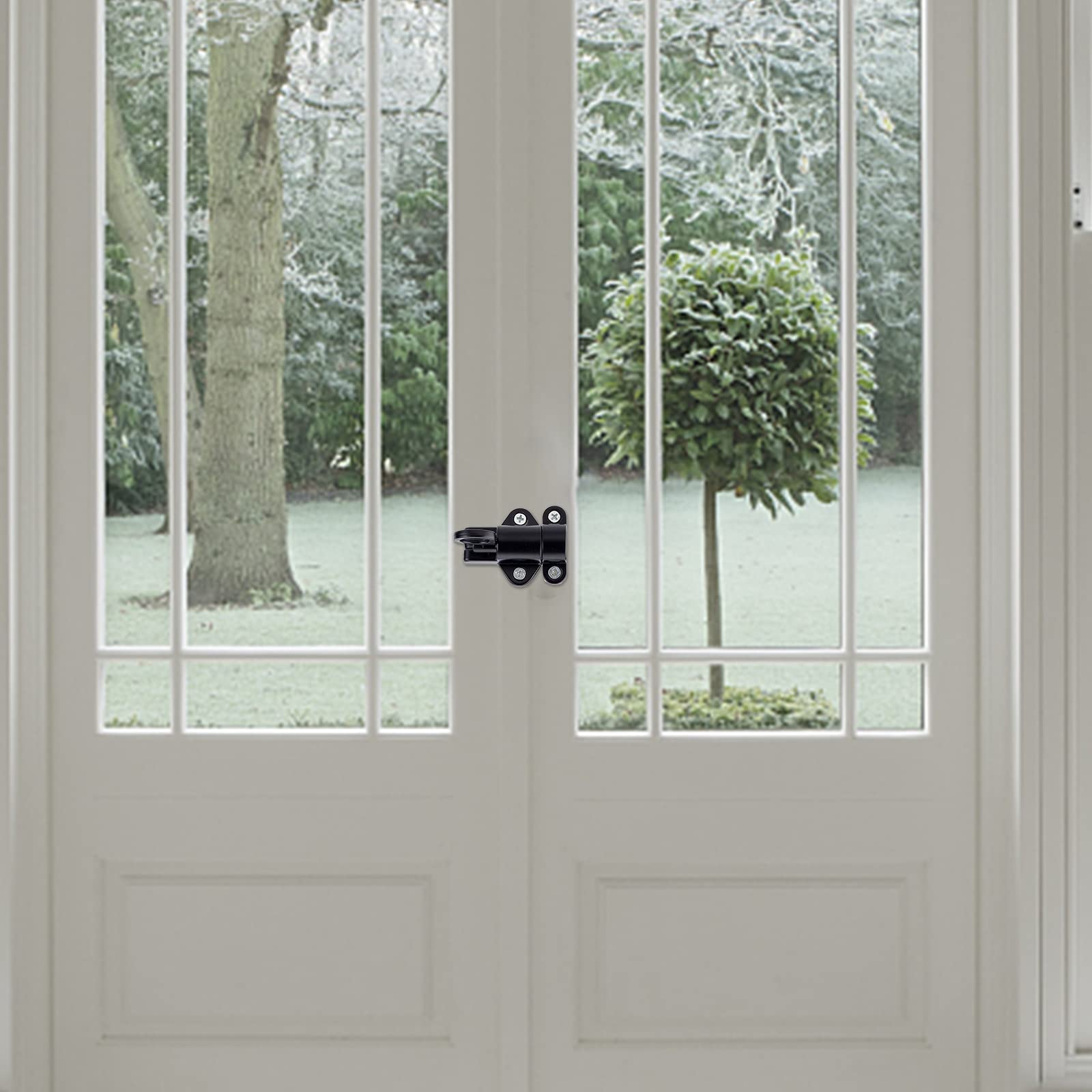 GORGECRAFT 2 Pack 3 Inch Spring Loaded Door Bolt Lock - Heavy Duty Aluminum Alloy Automatic Latch for Gates, Sheds, Cabinets & Windows - Black (Perfect for Home Security, Courtyard, Bathroom & Outdoor Use)