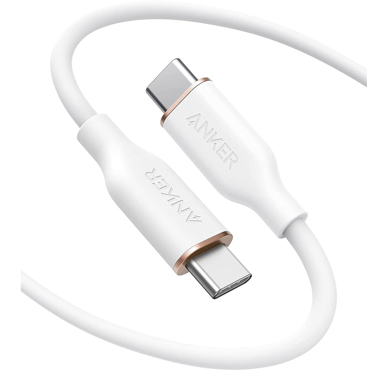 Anker USB C to USB C Cable 100W Fast Charging, 6ft 1.8m Nylon Braided USB-C to USB-C Cable for MacBook Pro/Air, iPad Pro, Galaxy S23/S22, Pixel 7/6 - Perfect for Home, Office & Travel Charging (White)