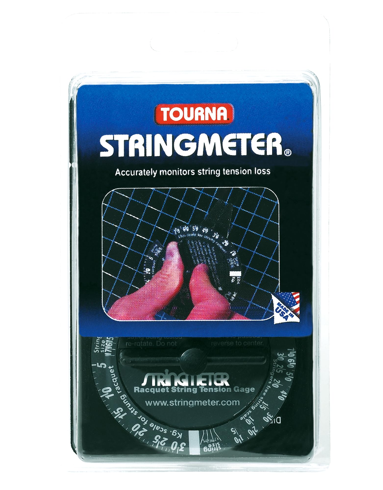 Tourna String Meter - Professional Tennis & Badminton String Tension Tester (Black) | Accurate Racquet Sports Equipment for Players & Coaches | Perfect for On-Court Adjustments & String Maintenance
