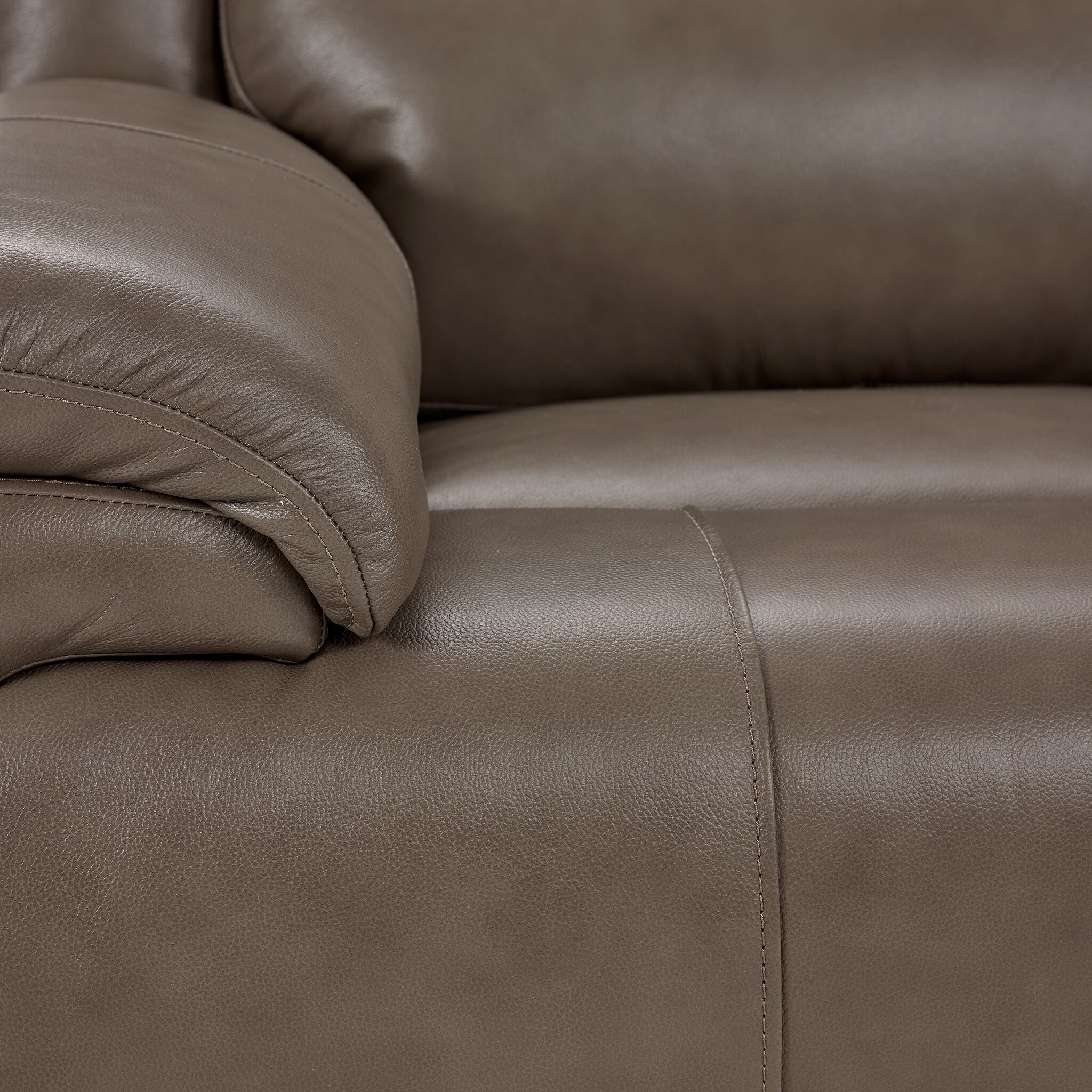 Allie Leather Dual Power Reclining Loveseat - Mocha Brown Genuine Leather Sofa with USB Charging for Living Room, Home Theater & Office
