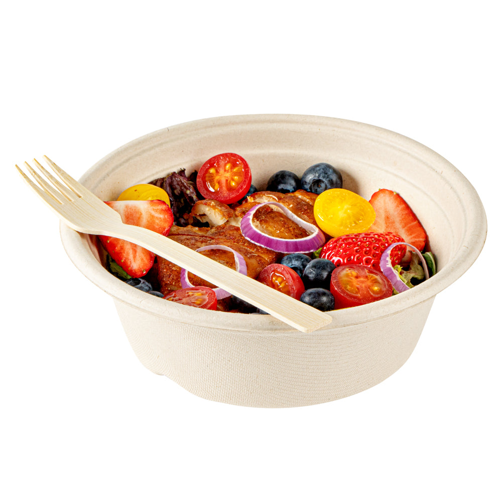 Eco-Friendly Bamboo Disposable Forks - 100 Count Biodegradable Cutlery Set with Kraft Paper Pouch | Perfect for Picnics, Parties, Camping & Sustainable Dining