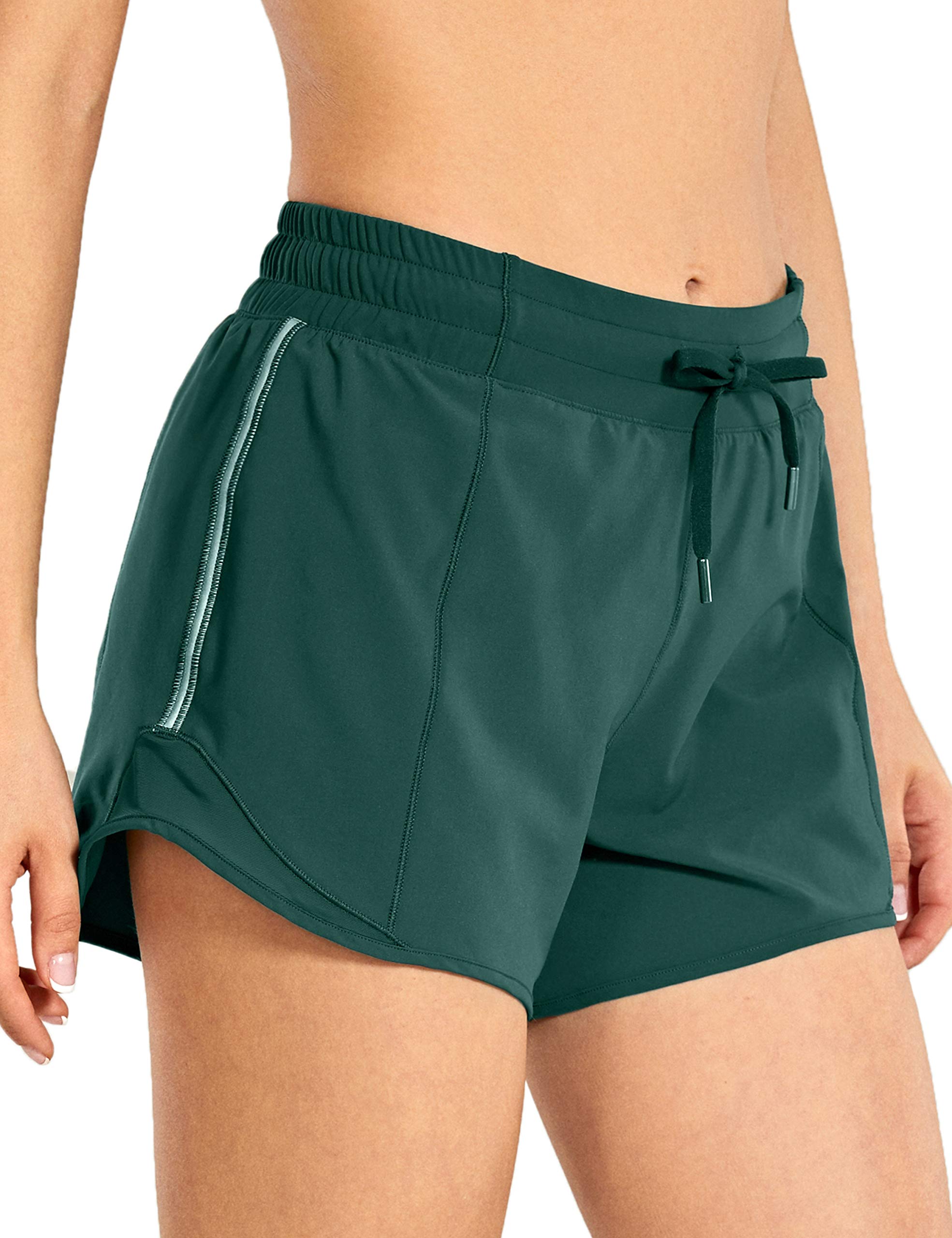 CRZ YOGA Women's Athletic Running Shorts with Zip Pocket - 4