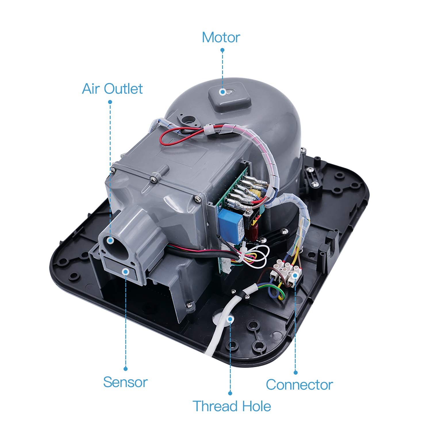 AK2800C Heavy Duty Jet Cube High Speed Hand Dryer - 1400W, 110V, Matt Black Finish - Ideal for Commercial Bathrooms, Restaurants, and High-Traffic Public Restrooms