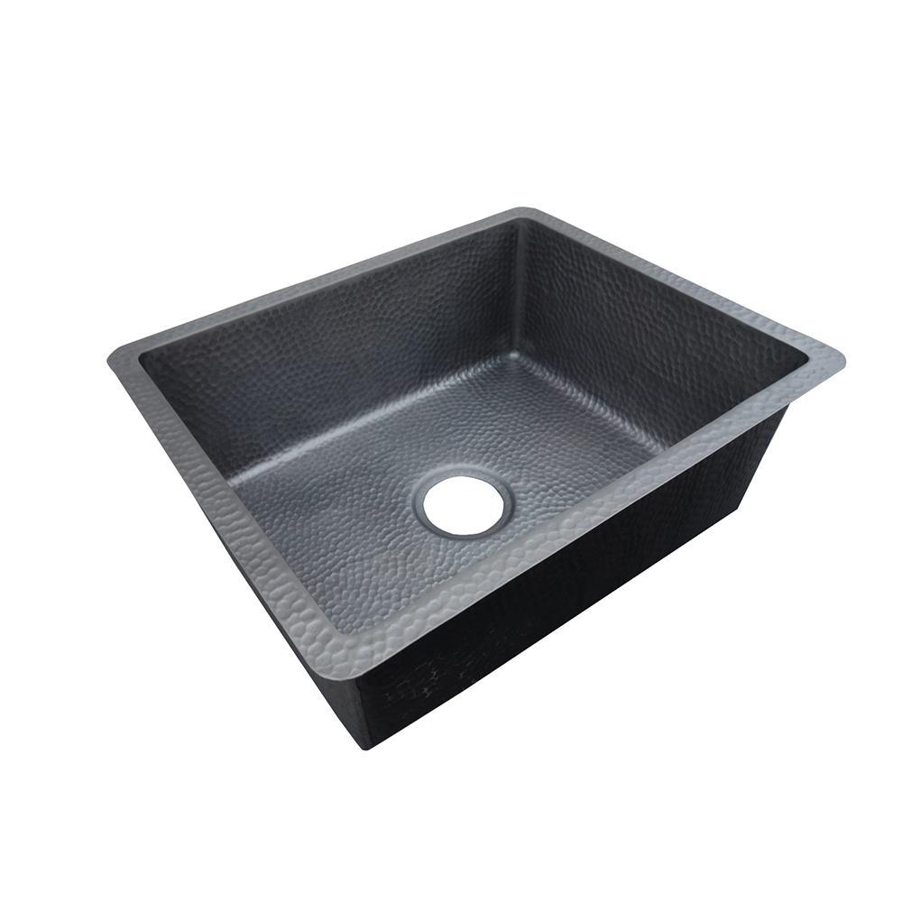 Hand Hammered Copper Bar Sink BS 1 - Farmhouse Style Kitchen Sink for Bar, Coffee Shop & Restaurant - Rustic Copper Vessel Sink with Drainboard