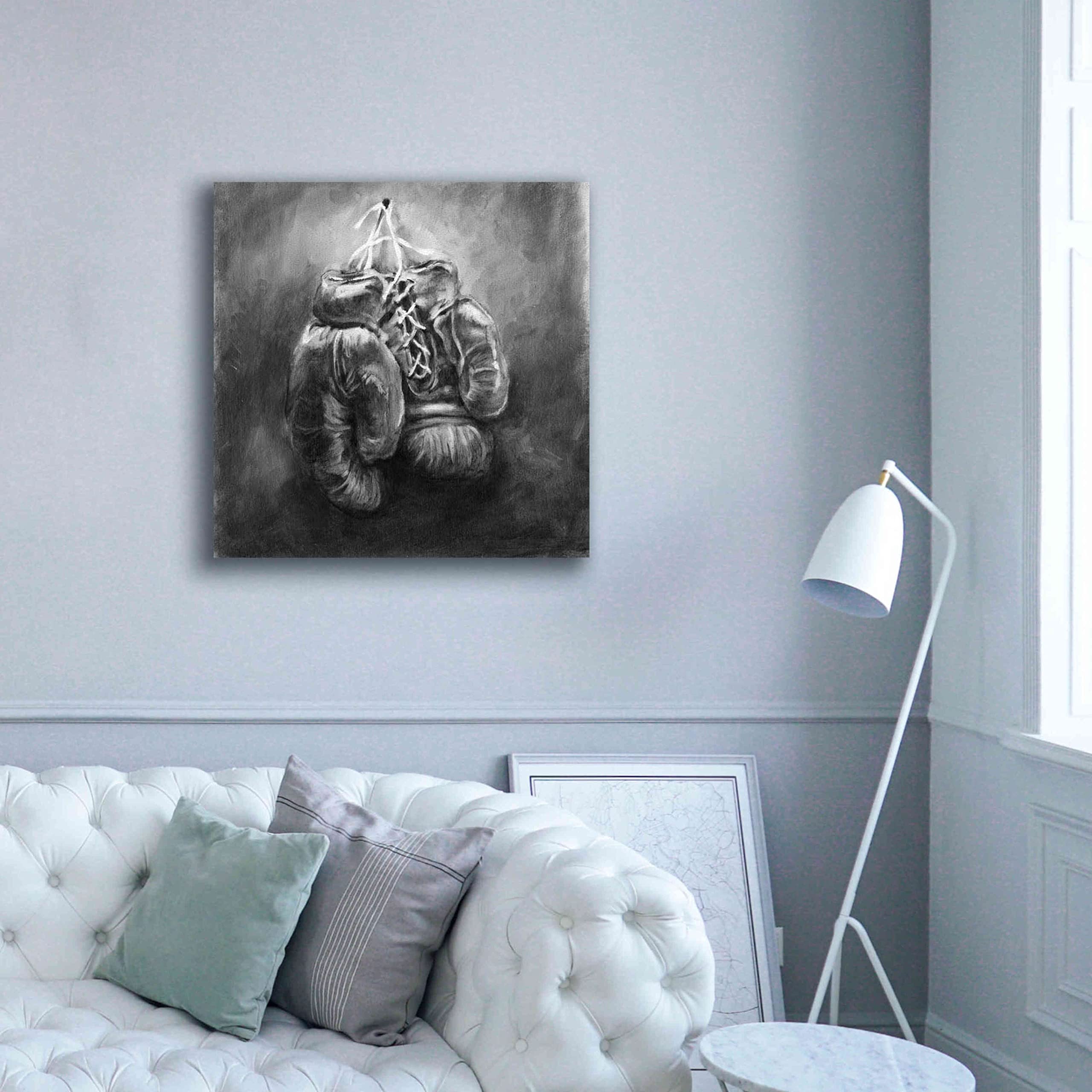 Epic Graffiti 'Rustic Sports I' by Ethan Harper - Premium Giclee Canvas Wall Art Print 37x37 Inches - Perfect for Sports Bars, Man Caves & Game Room Decor