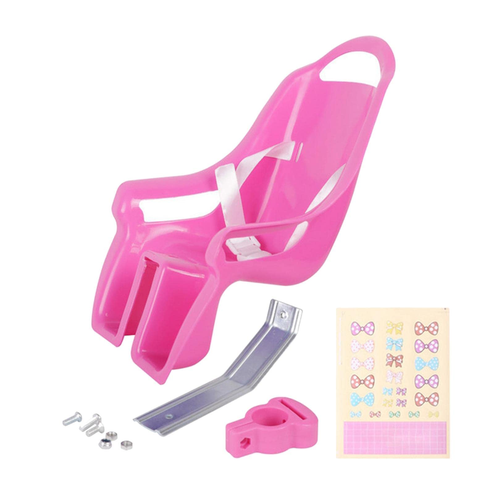 Universal Pink Doll Bike Seat for Girls - Kids Bicycle Accessories with Decorative Stickers | Perfect for Playtime, Birthday Gifts & Outdoor Cycling Fun