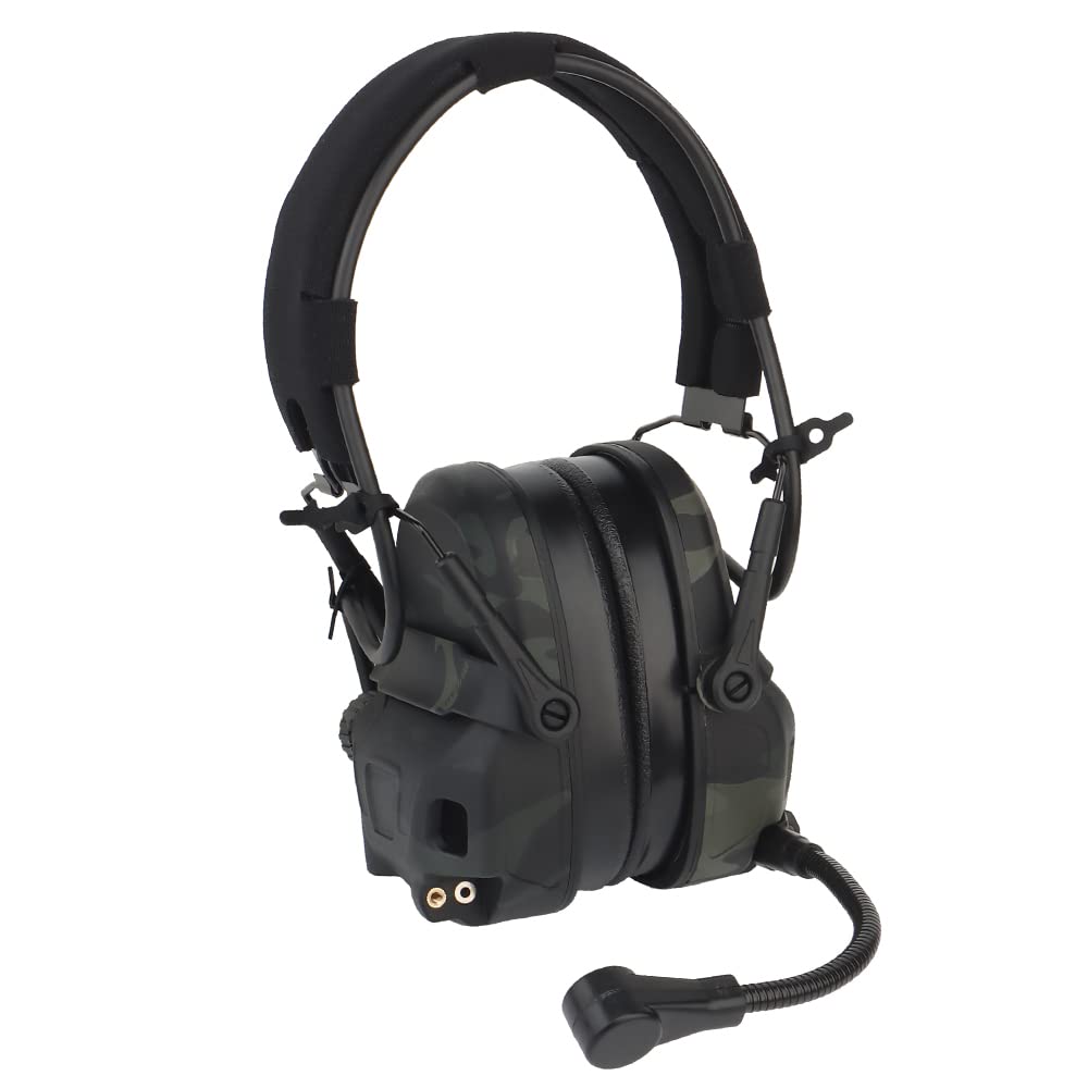 Tactical Headset for Hunting & Shooting - Noise Cancelling Headphones Compatible with OPS Core ARC & Wendy Helmets - 2-in-1 GEN 6 Head Mounted Earmuffs - Perfect for Outdoor Sports, Military Training & Range Shooting