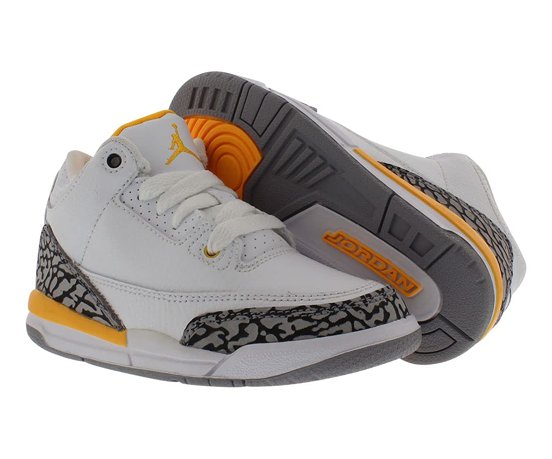Nike Air Jordan 3 Retro Laser Orange Kids' Basketball Shoes (PS) 441141-108 - Perfect for School, Sports & Casual Wear