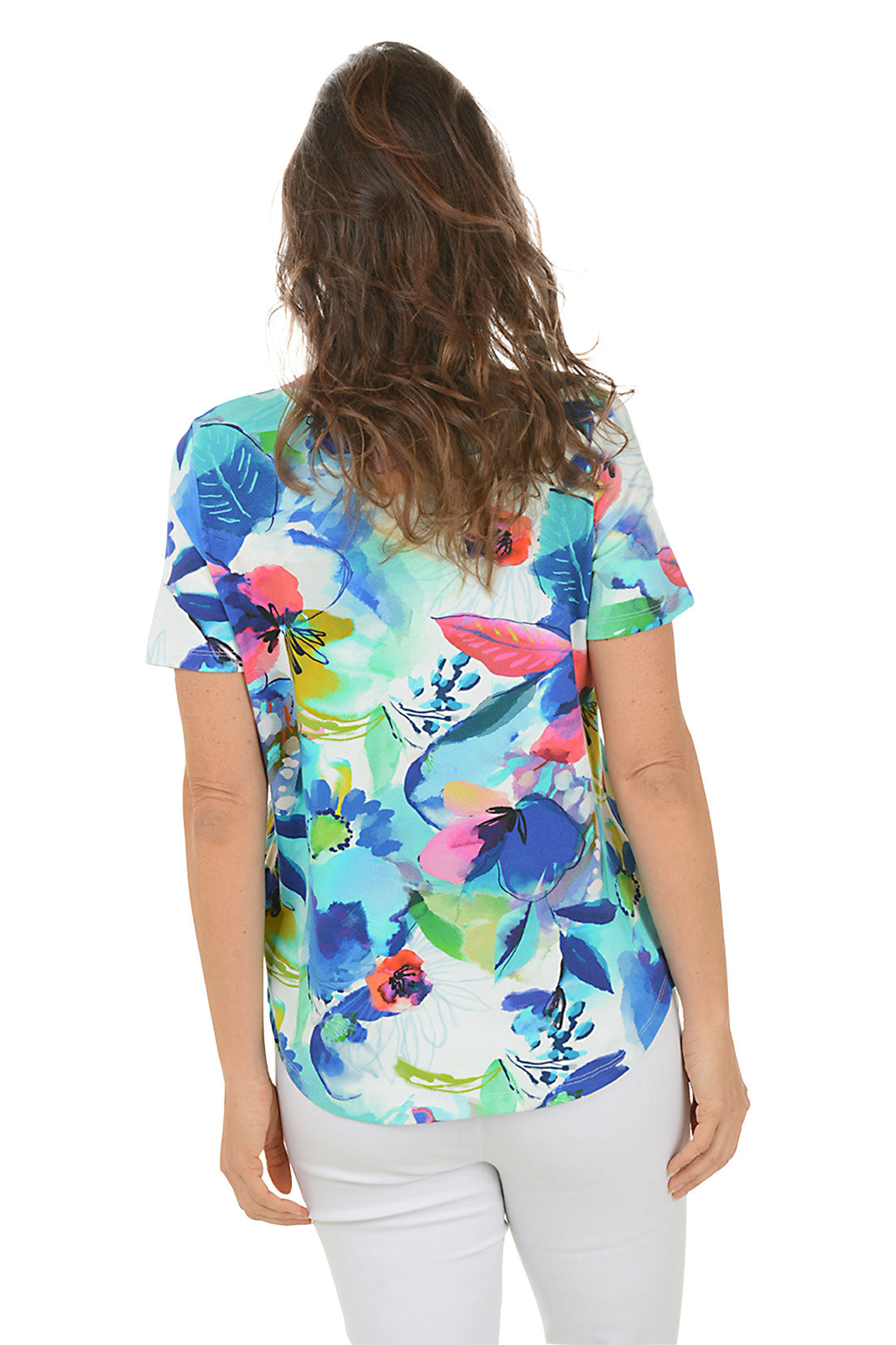 Charlotte Women's Crewneck T-Shirt with Curved Hem - Soft Casual Tee for Everyday Wear, Outfits & Layering