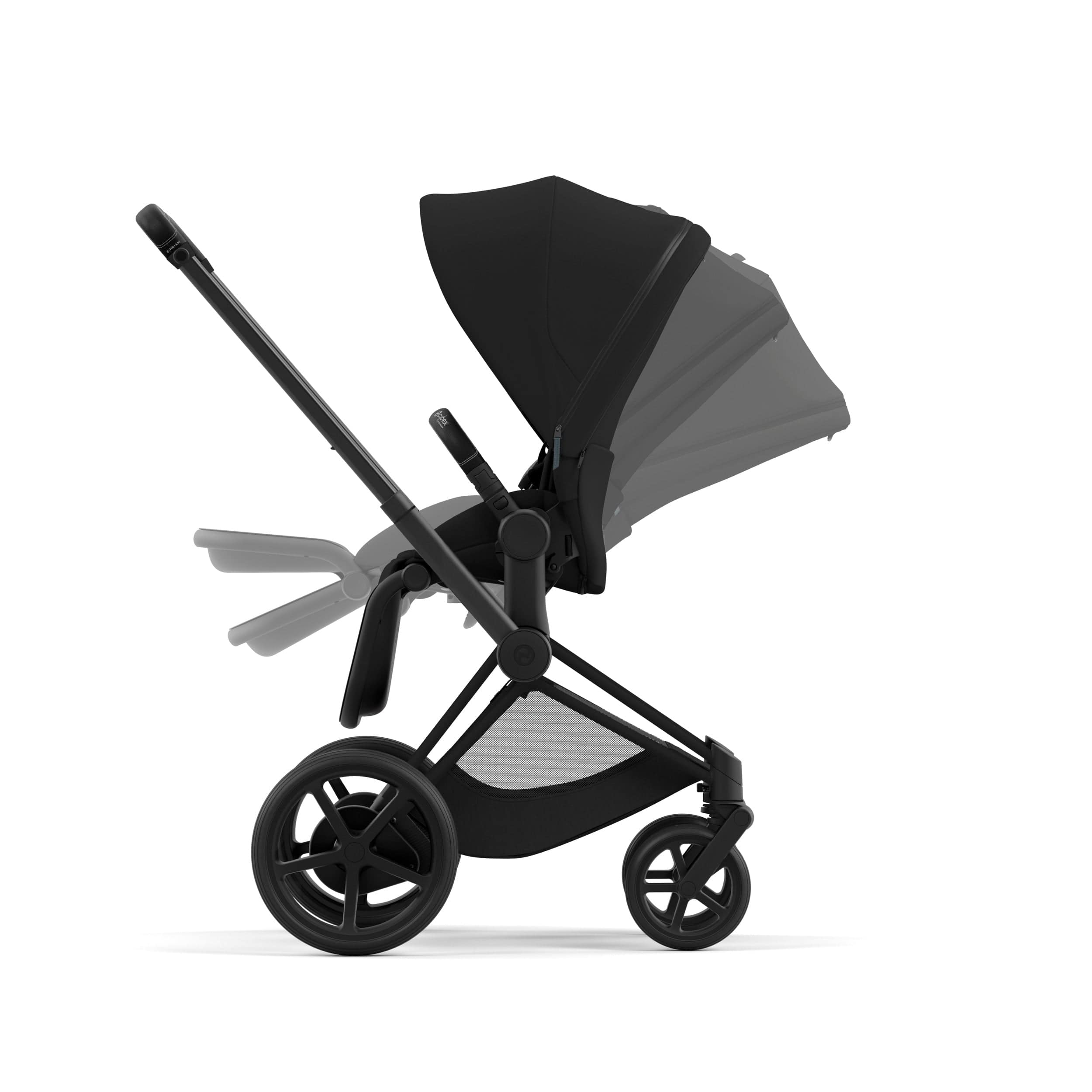 Cybex ePriam 2 Complete Stroller in Matte Black - Premium Baby Stroller with Adjustable Seat & Large Storage Basket | Perfect for Urban Walks, Shopping & Travel