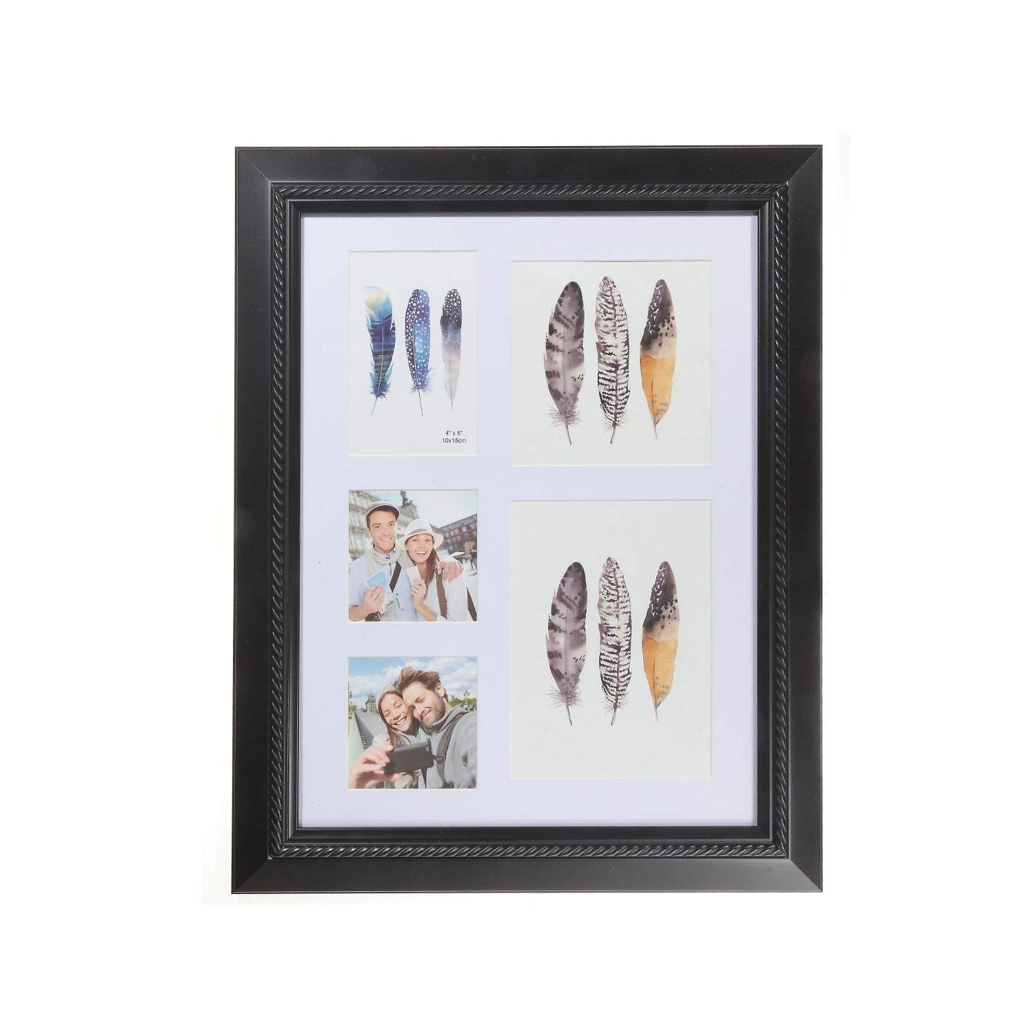 Handmade Indian Arcadian Black Photo Frames - Set of 5 Assorted Sizes for Wall Decor | Perfect for Living Room, Bedroom & Office Display