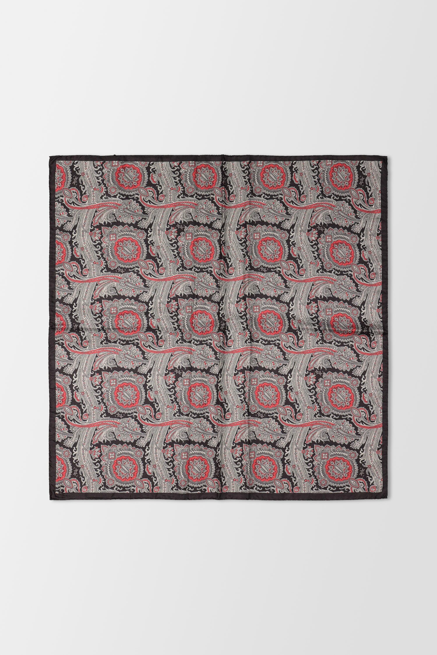 Luxury Billionaire Red and Black Paisley Silk Scarf - Elegant Foulard Shawl for Women & Men - Perfect for Office, Party, and Travel Accessories