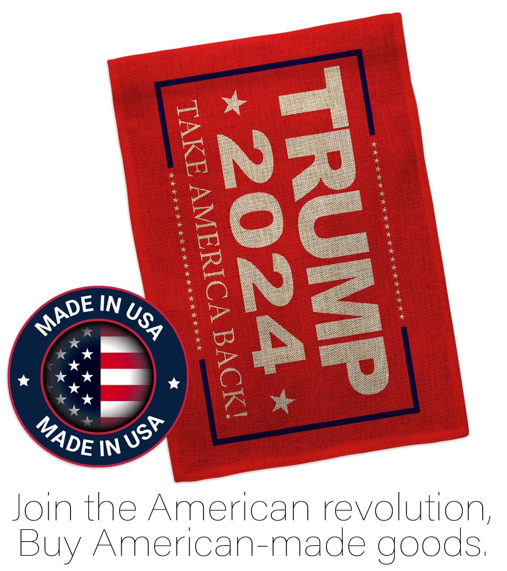 Patriotic 2024 Election Burlap House Flag - Made in USA, Support Our Troops - Perfect for Garden, Yard & Political Campaign Decor - Democrat Republican Tea Party American Vote Gift