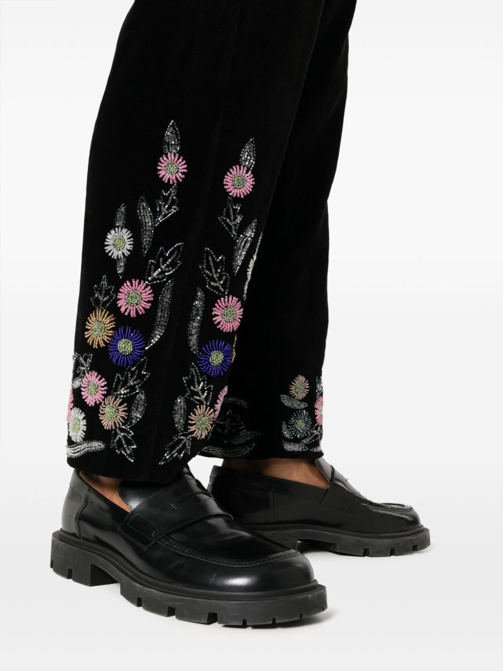 BODE Black Trousers for Men - Comfortable Slim Fit Dress Pants for Office, Business & Casual Wear