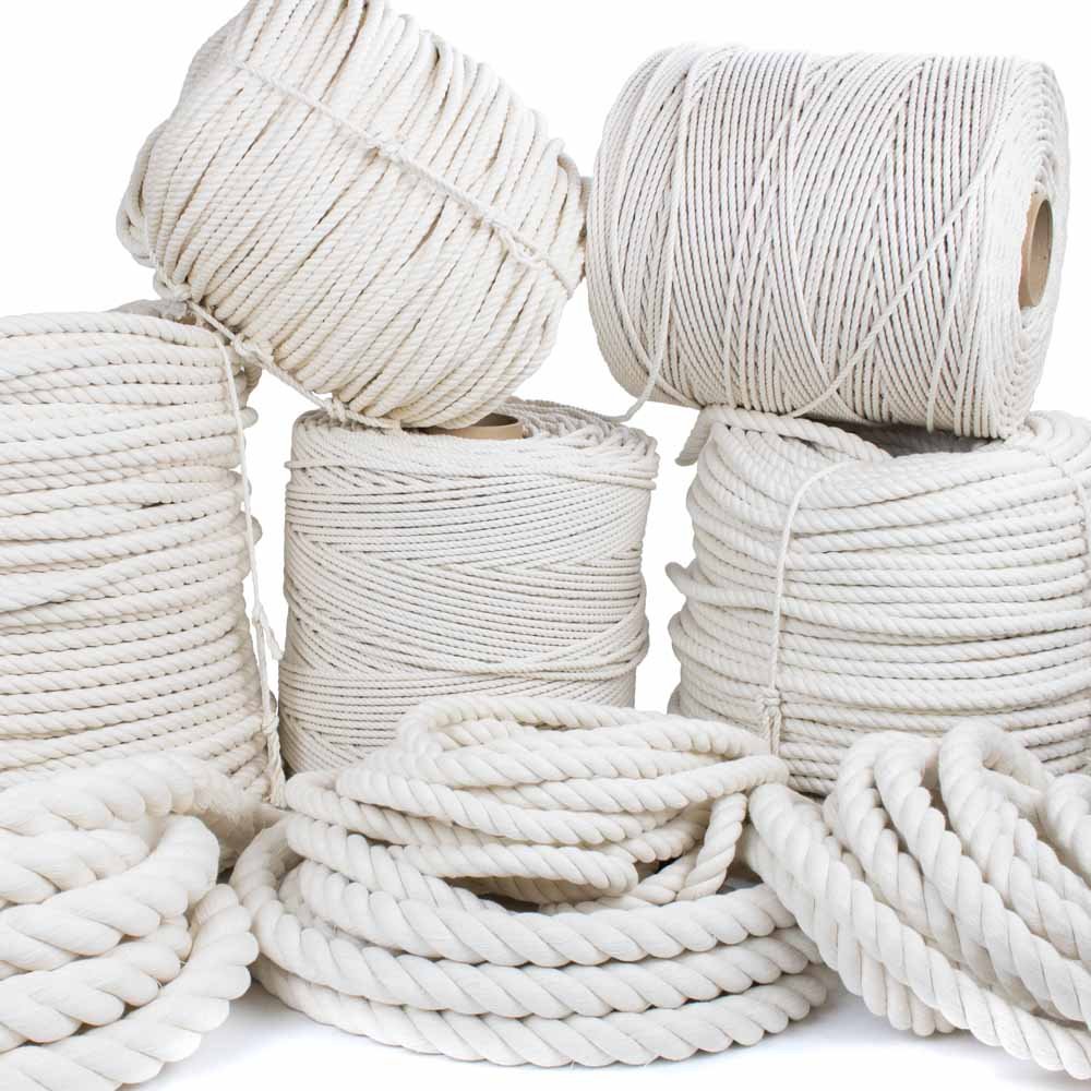 Premium GOLBERG 100% Natural Cotton Rope - 3/8 Inch x 600 Feet White Twisted Cotton Cord for DIY Crafts, Home Decor, Gardening & Outdoor Projects