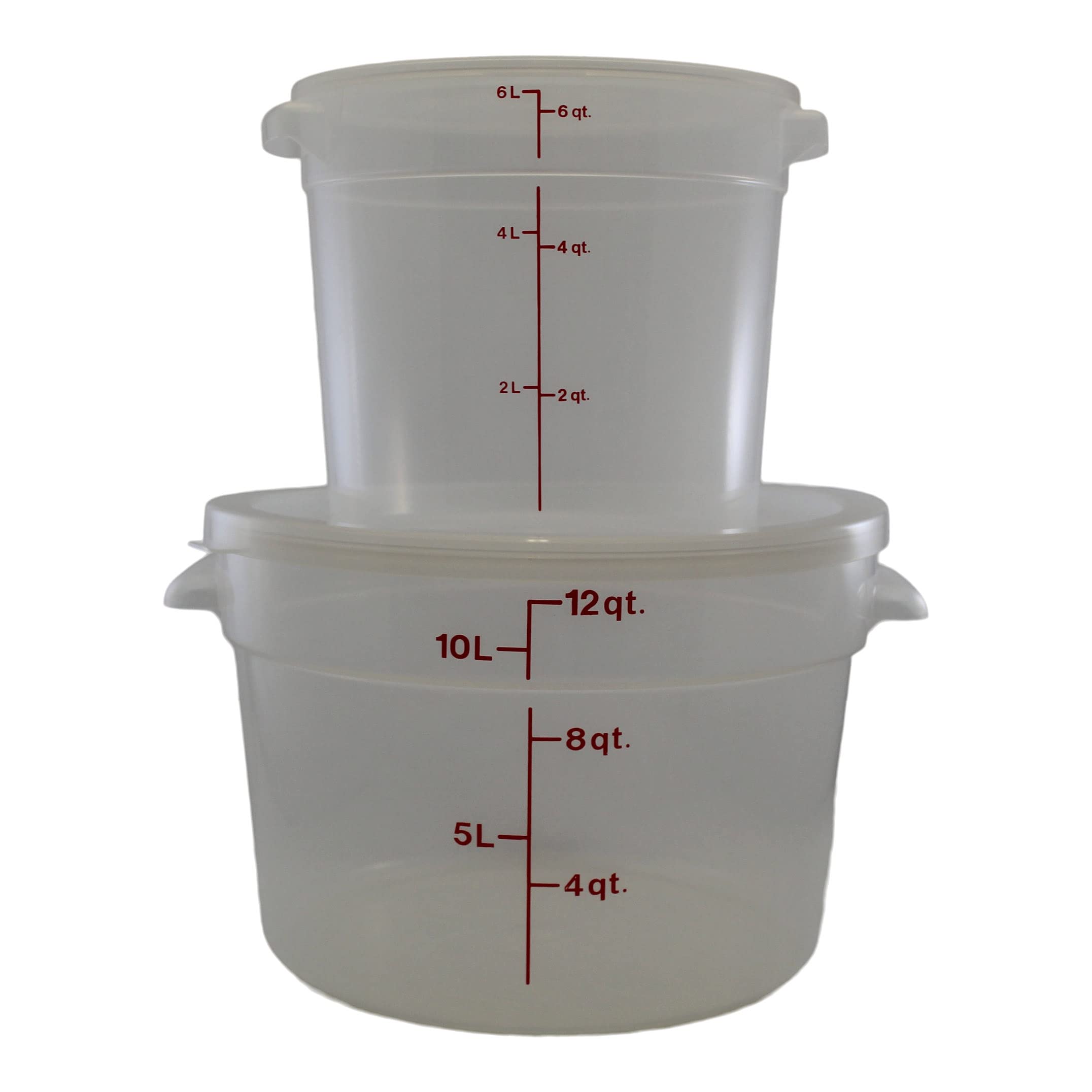 6 & 12 Quart Food Storage Containers with Lids - BPA-Free Translucent Round Kitchen Organizers + Bowl & Pan Scraper Set for Meal Prep, Leftovers & Pantry Organization