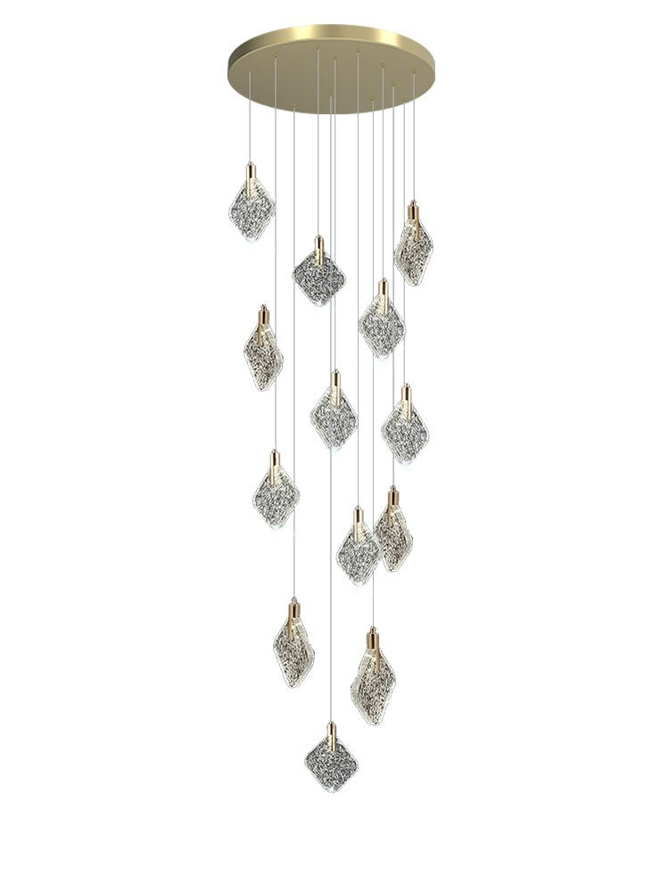 Elegant Square Crystal Pendant Chandelier - Modern Ceiling Light Fixture for Dining Room, Living Room & Bedroom Lighting Decor