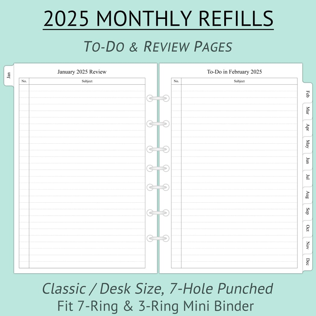 Newestor 2025 Monthly Planner Refills 5.5