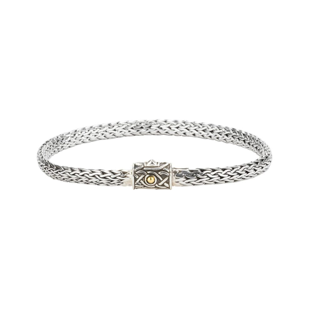 18K Gold & Sterling Silver Dragon Weave Oval Chain Necklace for Women - Elegant Jewelry Gift for Birthday, Anniversary & Special Occasions