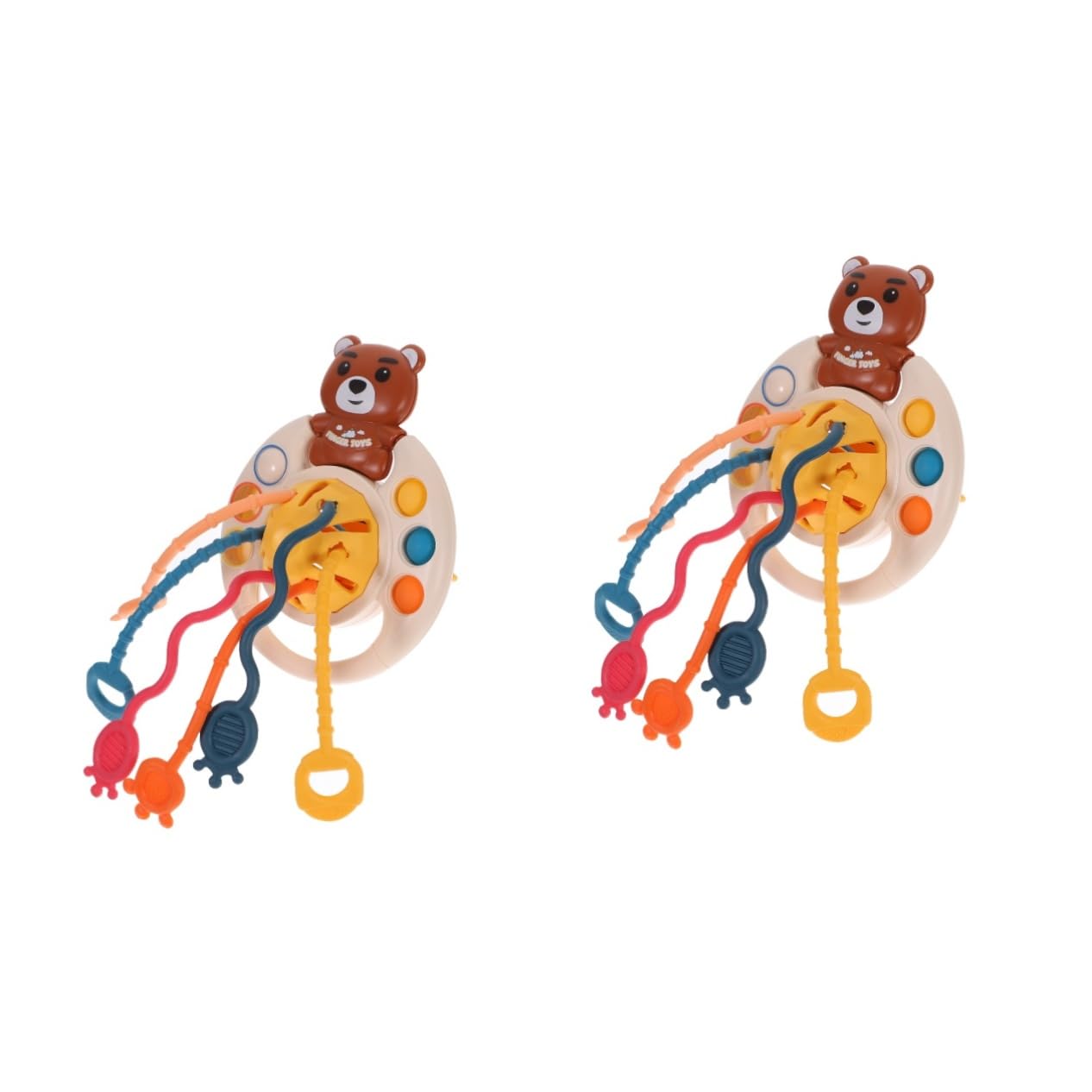 ERINGOGO 2-Pack Silicone String Pull Toys for Toddlers - Sensory & Educational Finger Toys, Teething Relief & Interactive Learning - Perfect for Preschool Play, Autism Therapy & Baby Development