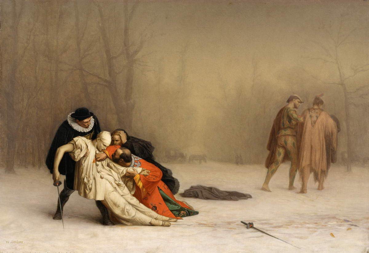 Berkin Arts Jean Leon Gerome Giclee Canvas Print - The Duel After The Masquerade Painting Reproduction - High Quality Wall Art Decor for Living Room, Bedroom & Office