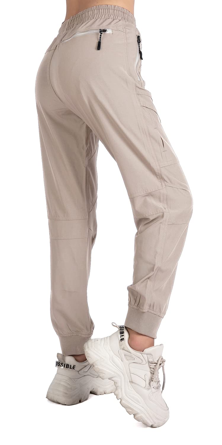 Women's Lightweight Cargo Jogger Pants - Athletic Workout Hiking Travel Pants with Quick-Dry Fabric - Perfect for Gym, Outdoor Adventures & Casual Wear
