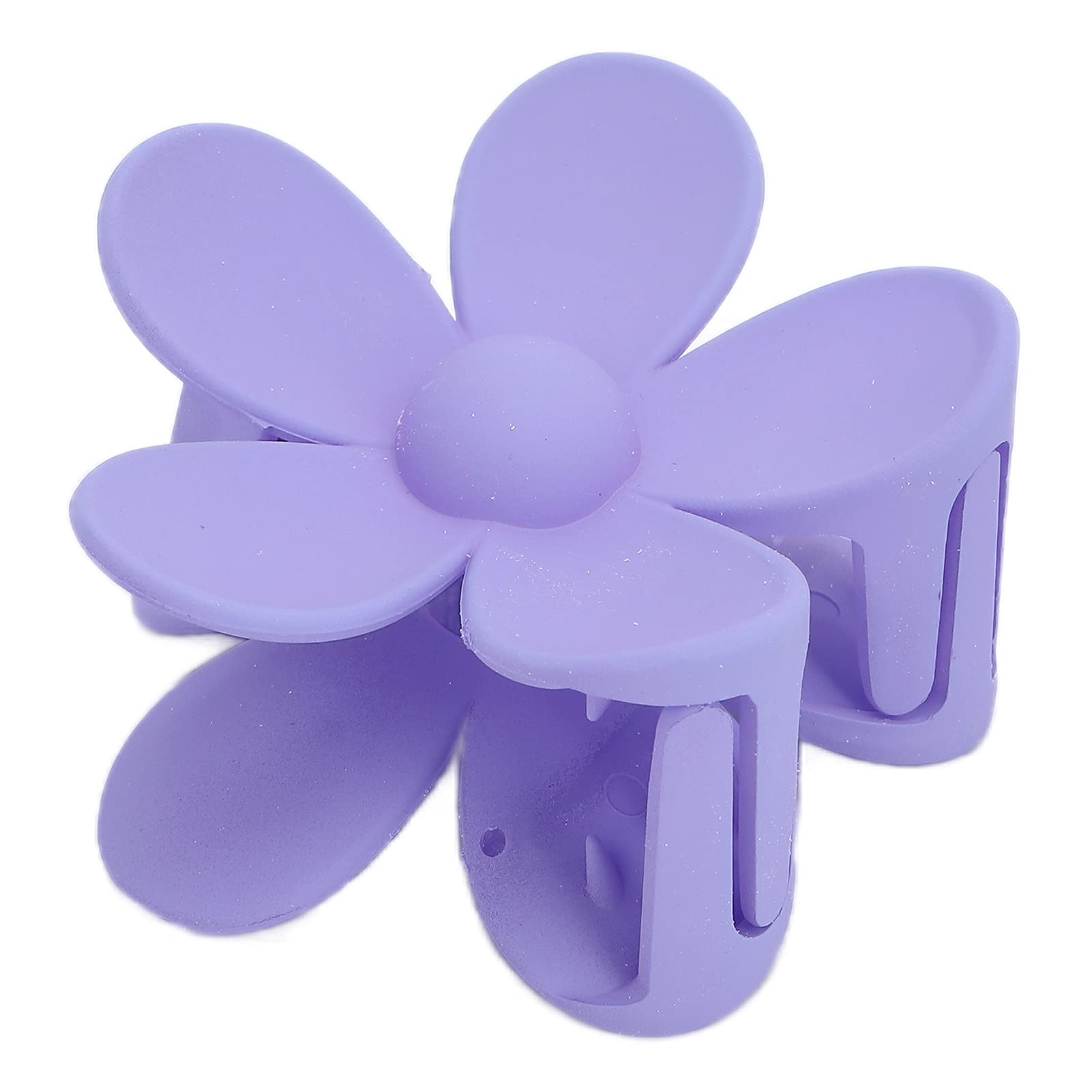 Exquisite Flower Shape Hair Claw Clips for Women & Girls - Plastic Jaw Clip with Double Lock Teeth, Light Purple Hair Accessories | Perfect for Parties, Weddings & Everyday Styling