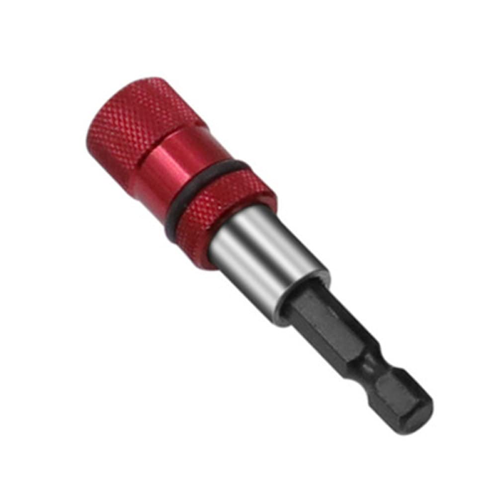 1/4 Inch Hex Shank Magnetic Bit Holder Screwdriver Set with Drill Bits & Extension Bar - Compatible with Electric Screwdrivers (Red) - Perfect for DIY Projects, Home Repairs, and Professional Construction Work