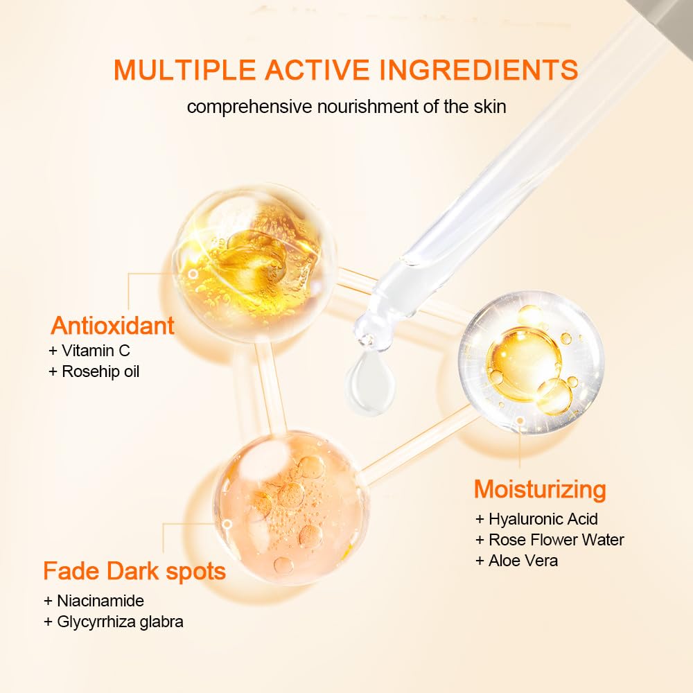 NEUTRIHERBS Vitamin C Serum with Hyaluronic Acid for Face - Anti-Aging, Brightening & Firming Facial Treatment | 1 fl oz | Daily Skincare for Even & Nourished Skin | Perfect for Morning Routine & Night Care