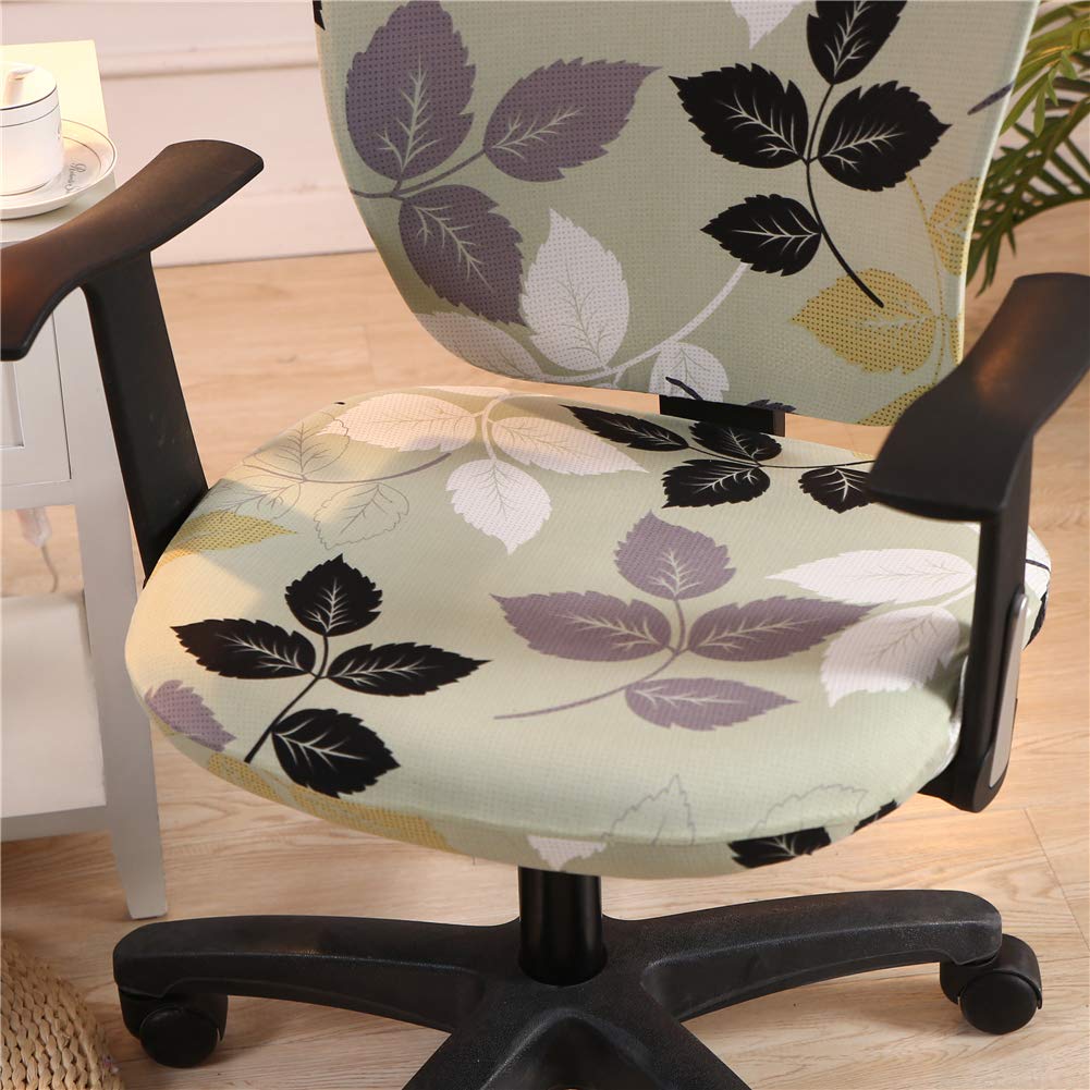 Jinzio Stretchable Polyester Office Chair Cover - Universal Split Protective Slipcover for Desk & Task Chairs, Grass Green - Perfect for Home Office, Gaming & Workspace Decor