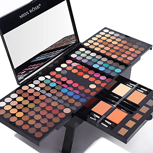 190 Color Professional Makeup Palette Set - Eyeshadow, Blush, Eyebrow Powder & Eyeliner Kit with Mirror | All-in-One Cosmetic Gift for Women & Teens | Perfect for Daily Makeup, Parties & Photo Shoots (004-N)