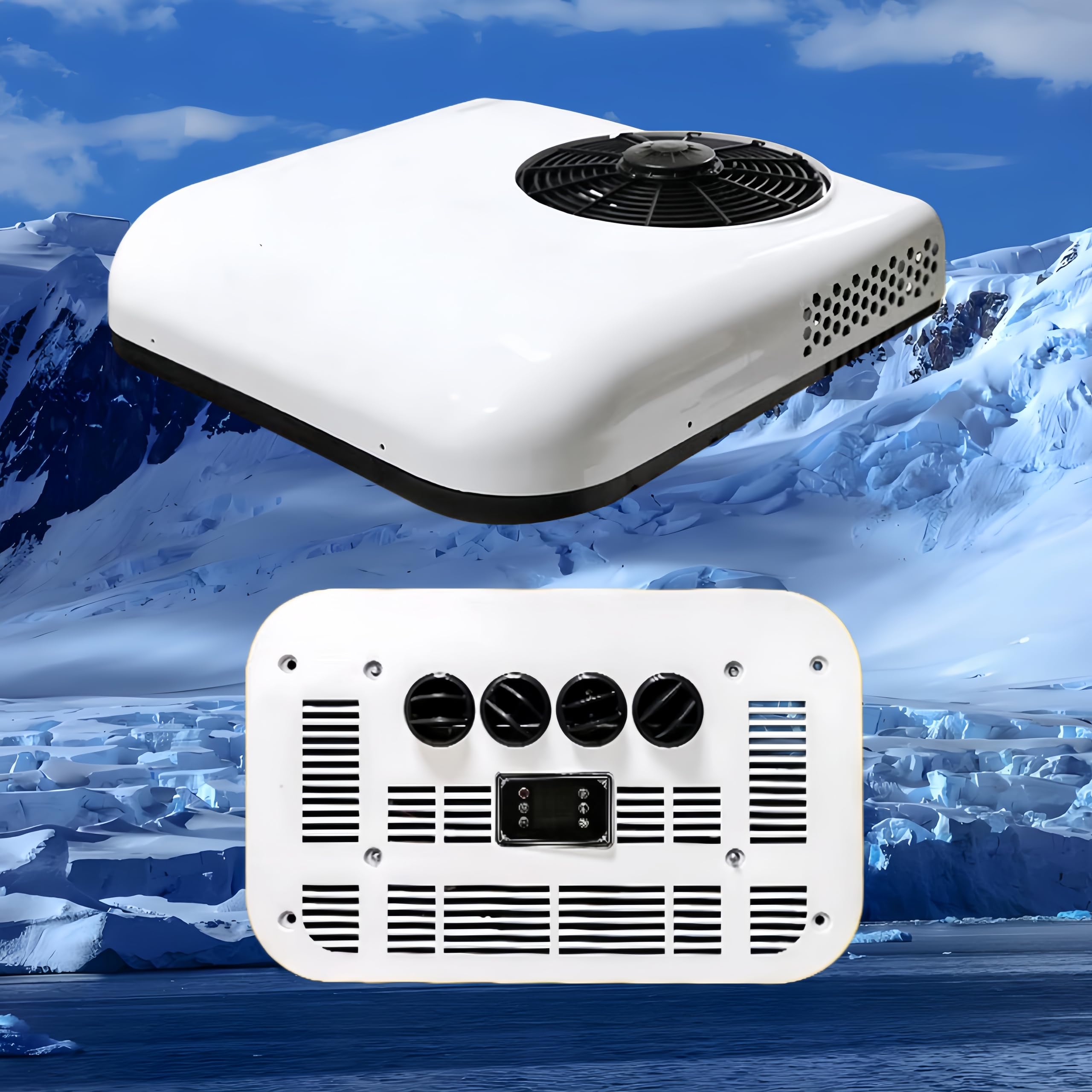 12V DC Air Conditioner for Trucks & RVs - Compact Roof Mount AC Unit for Trailers, Campers, Vans & Semi-Trailers | Portable Cooling Solution for Road Trips & Off-Grid Living