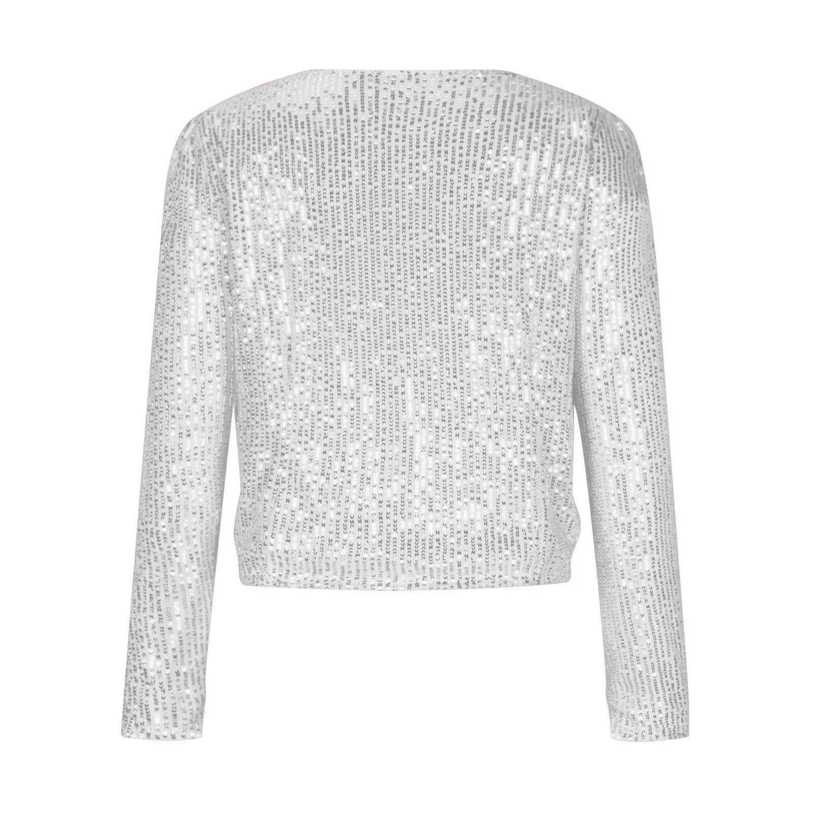 Women's Sequin Blazer Jacket - Sparkle Glitter Coat with Lapel & Open Front | Long Sleeve Party Blazer for Cocktail Dresses, Office Wear & Night Out Outfits | Open Box Warehouse Clearance Deal