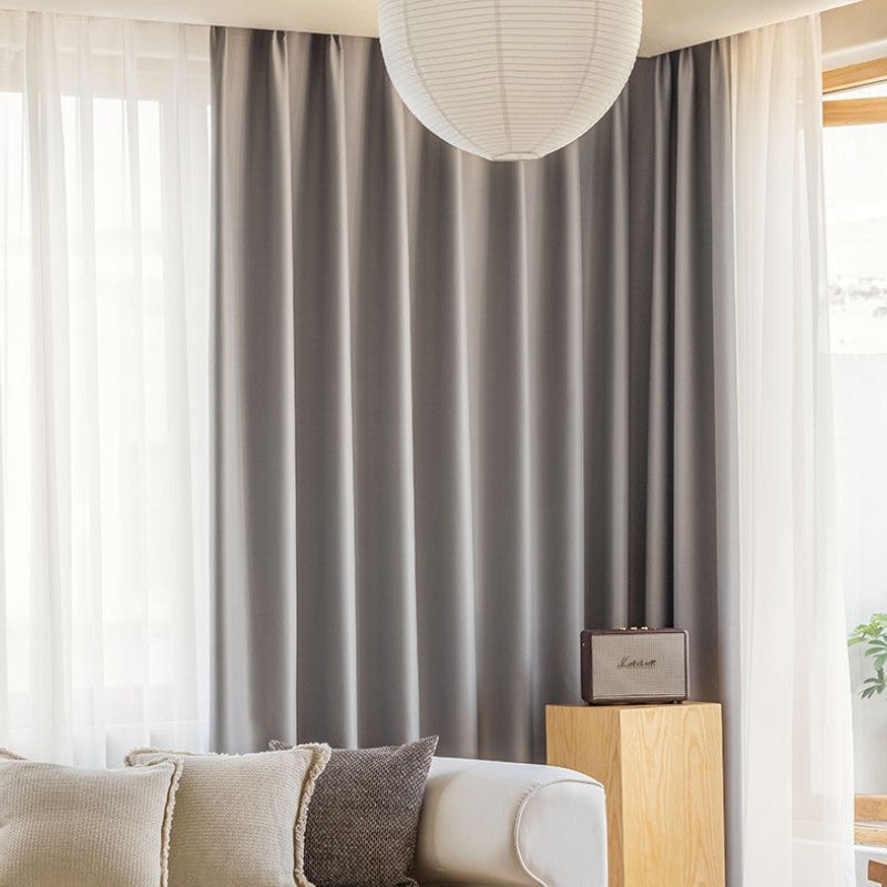 Samara Grey 100% Blackout Solid Custom Curtains for Bedroom & Living Room - Noise Reducing Thermal Insulated Window Drapes - Perfect for Home Theater, Nursery & Shift Workers