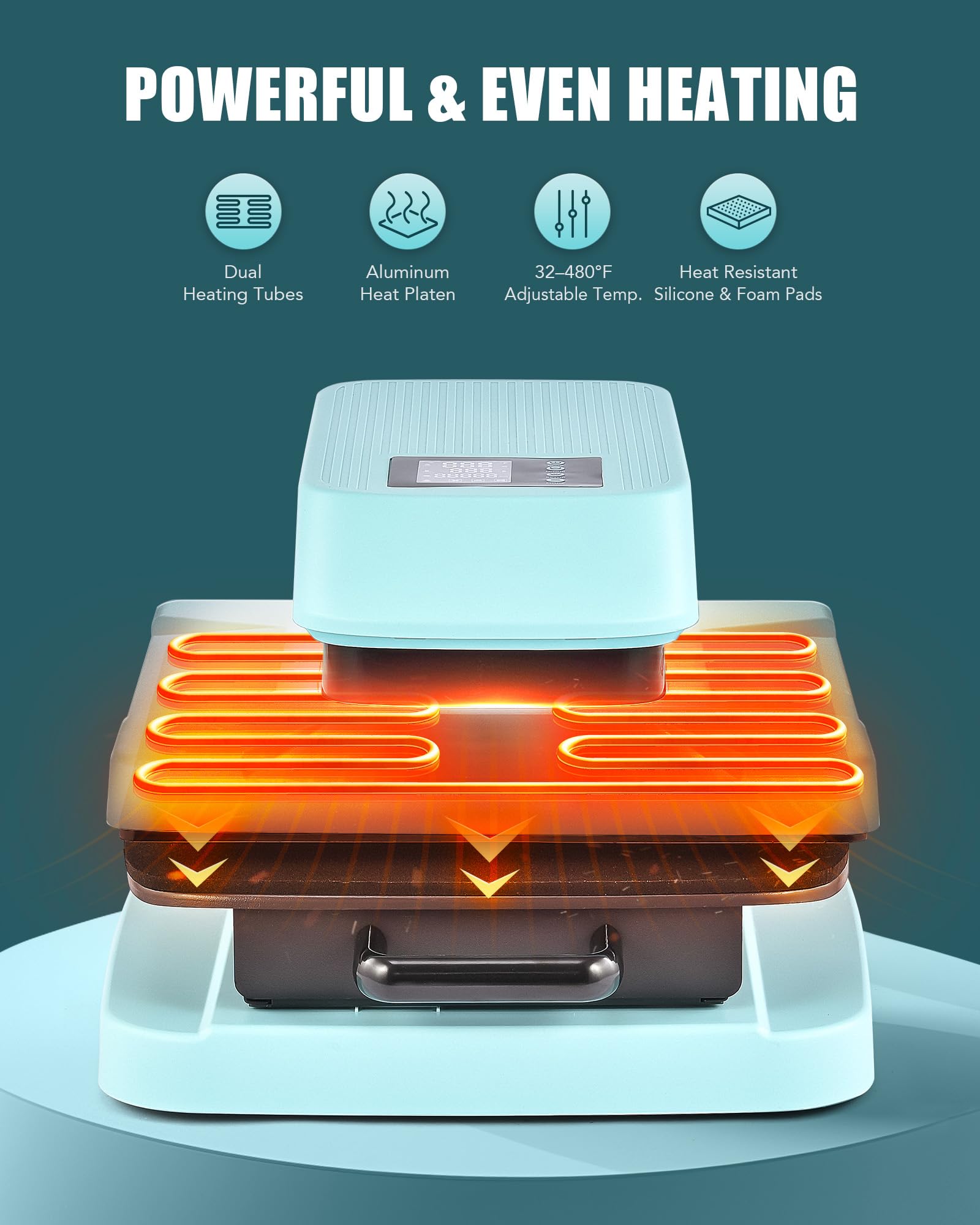CREWORKS 15x15 Inch Auto Heat Press Machine for T-Shirts - Digital Automatic T-Shirt Press with Smart Auto Release (38x38cm) | Professional Even Heating for Sublimation Printing | Perfect for Custom Apparel, DIY Projects & Small Business T-Shirt Production