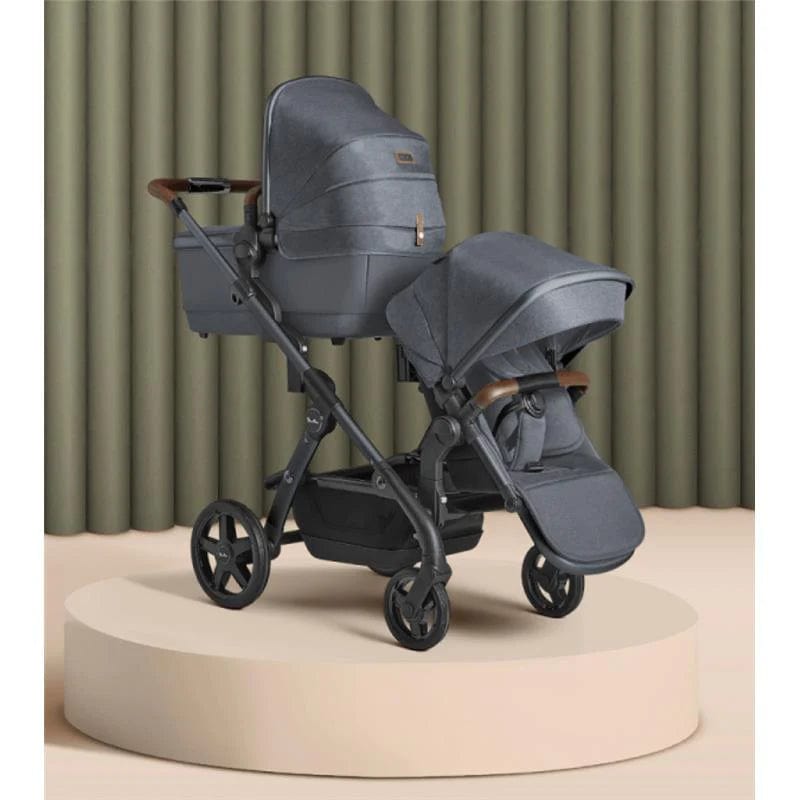 Silver Cross Wave 2022 Twin Stroller - Lightweight Luxury Baby Stroller for Twins with Adjustable Seats | Perfect for City Walks, Shopping & Family Outings
