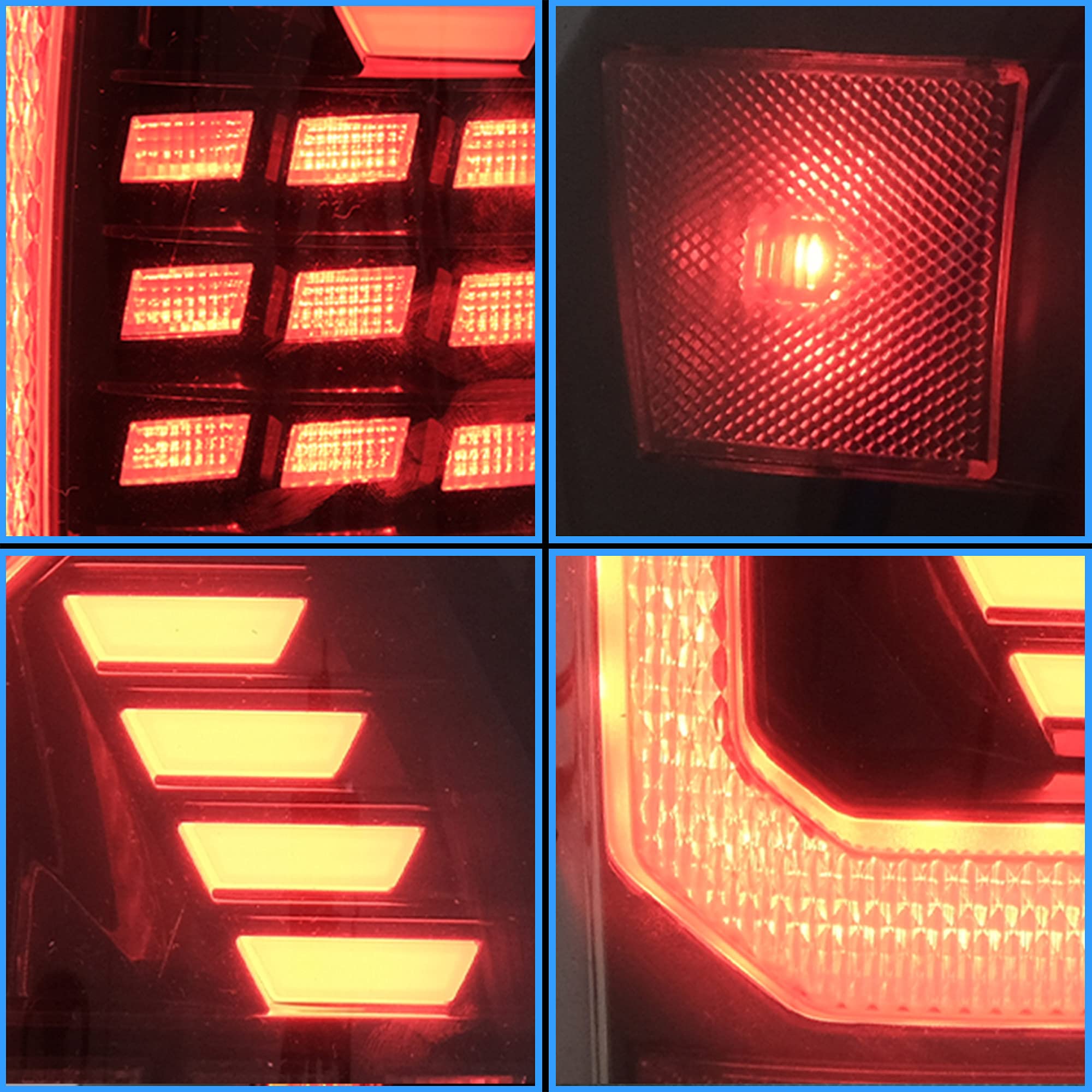 VLAND LED Tail Lights for Toyota Tacoma 2016-2020 - Dynamic Animation DRL with Red Sequential Turn Signals (Smoked/Tinted) - Driver & Passenger Side - Upgrade Your Truck's Style & Safety for Night Driving & Off-Road Adventures