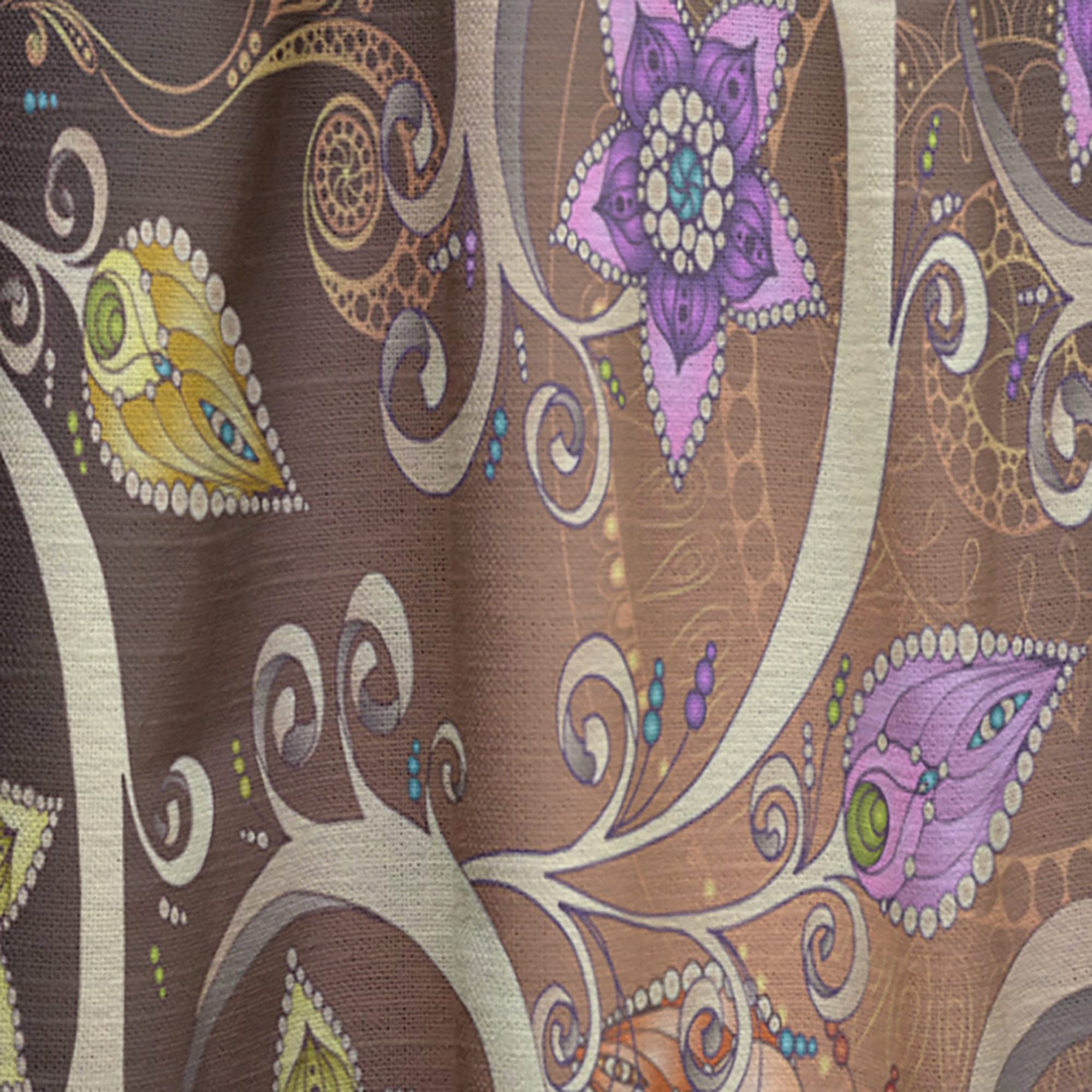 DesignQ Floral Paisley Printed Thermal Insulated Curtains - Single Panel 52x108 - Elegant Window Drapes for Bedroom & Living Room - Perfect for Home Decor, Privacy & Energy Saving
