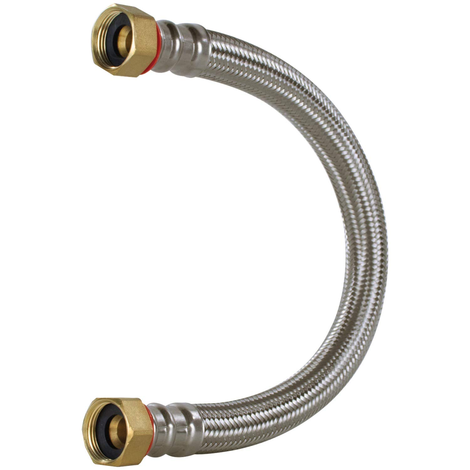 Certified WH24SS 24-Inch Stainless Steel Water Heater Connector - Premium Braided Flexible Hose for Gas & Electric Water Heaters - Leak Proof, Durable & Corrosion Resistant - Perfect for Home Plumbing & Water Heater Installation