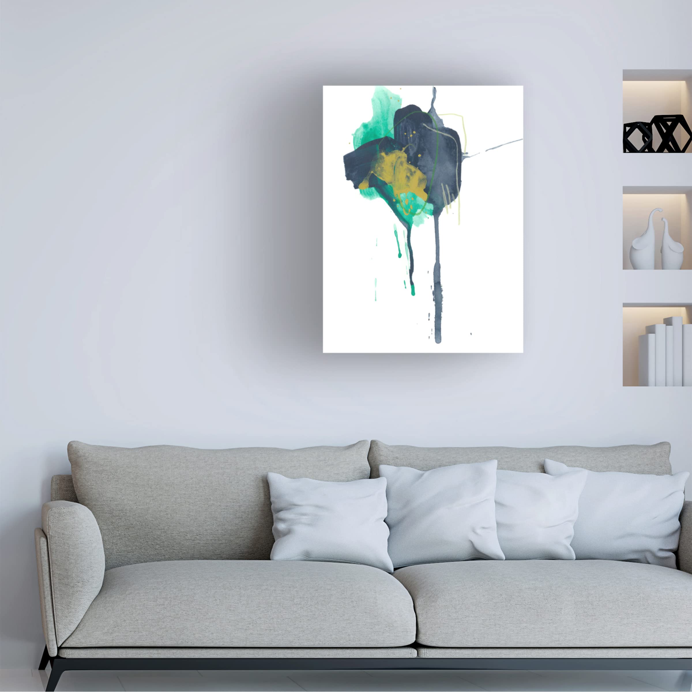 Trademark Fine Art 'Morsel II' Canvas Painting by June Erica Vess - Modern Abstract Wall Art for Living Room, Bedroom & Office Decor